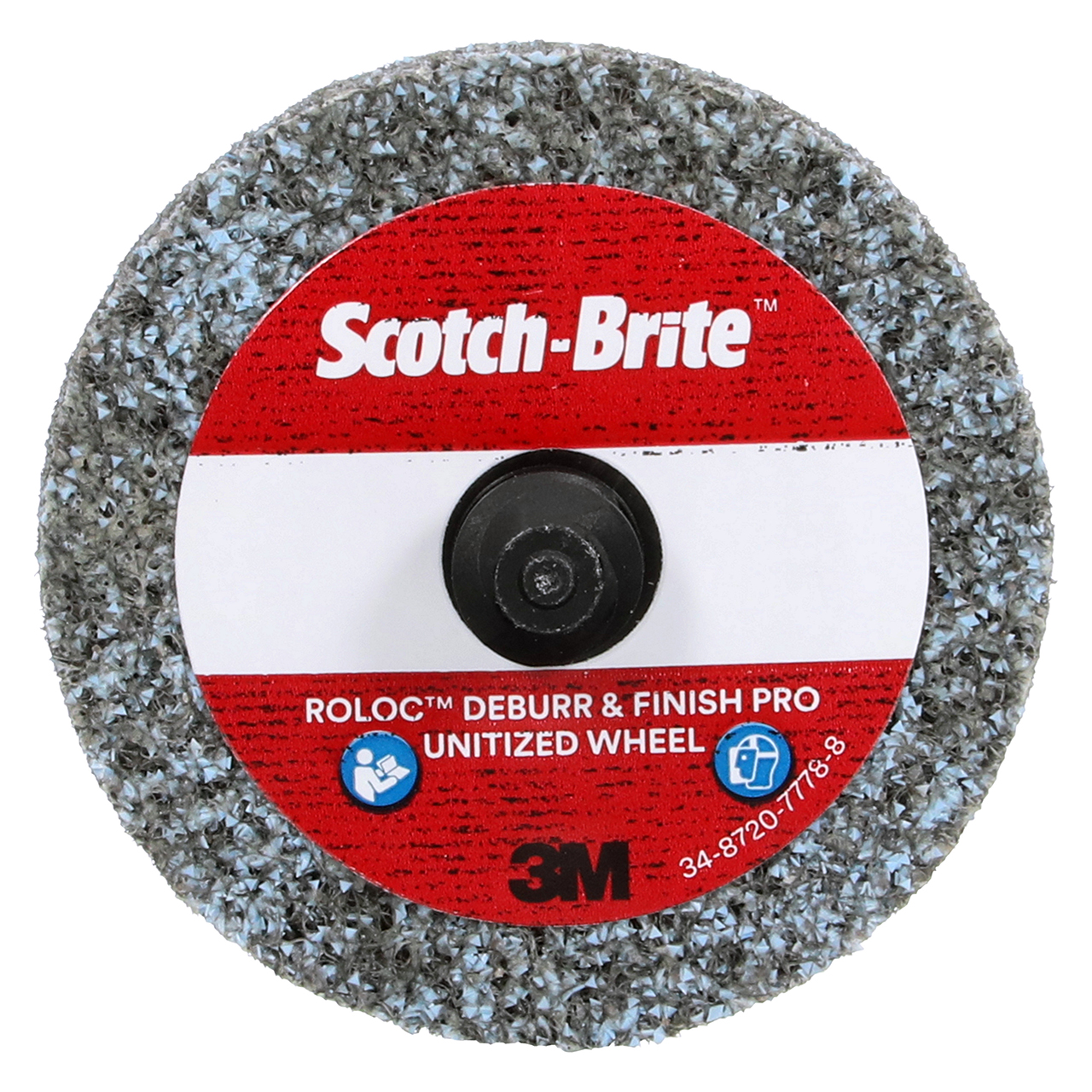 3M 7100081367 | Scotch-Brite 2" Diameter x 1/4" Width Medium+ Grade TR Precision Shaped Ceramic Deburr & Finish PRO Unitized Wheel