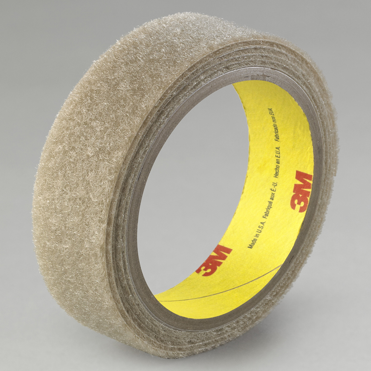 3M 7010383555 | 50.000yd Overall Length x 0.750" Width x 0.08mm Thickness Synthetic Rubber SJ3518FR Hook & Loop Fastener - Beige