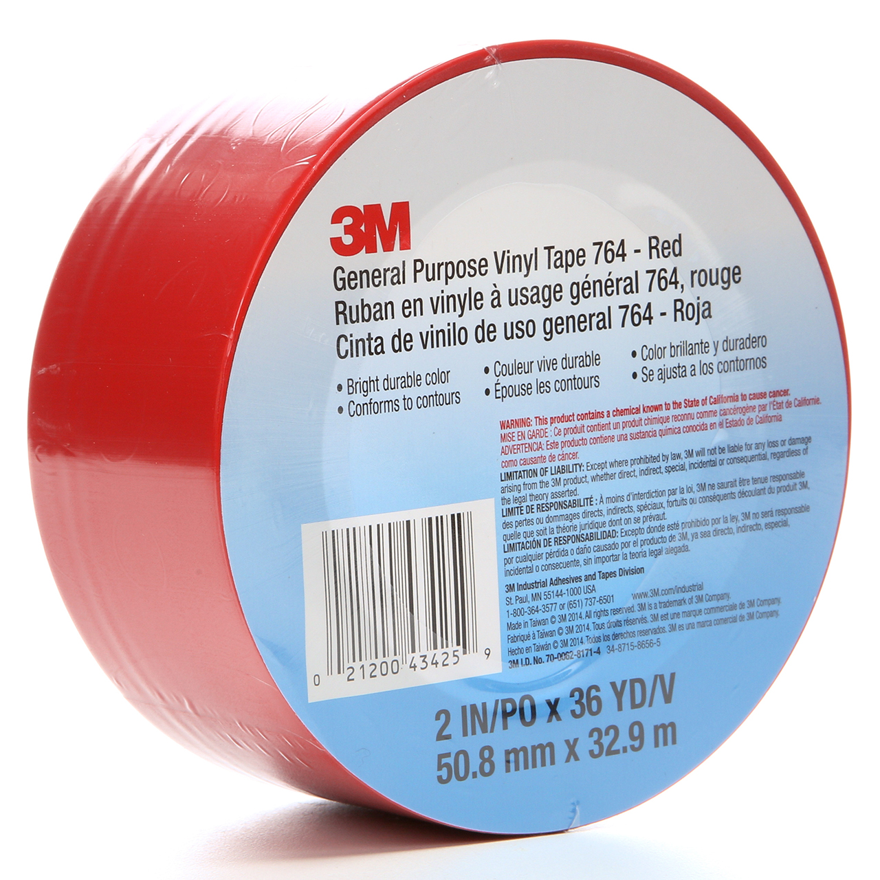 3M 7000042793 | 764 36 yd x 2.000" Width x 5.0 mil Thickness Vinyl Tape