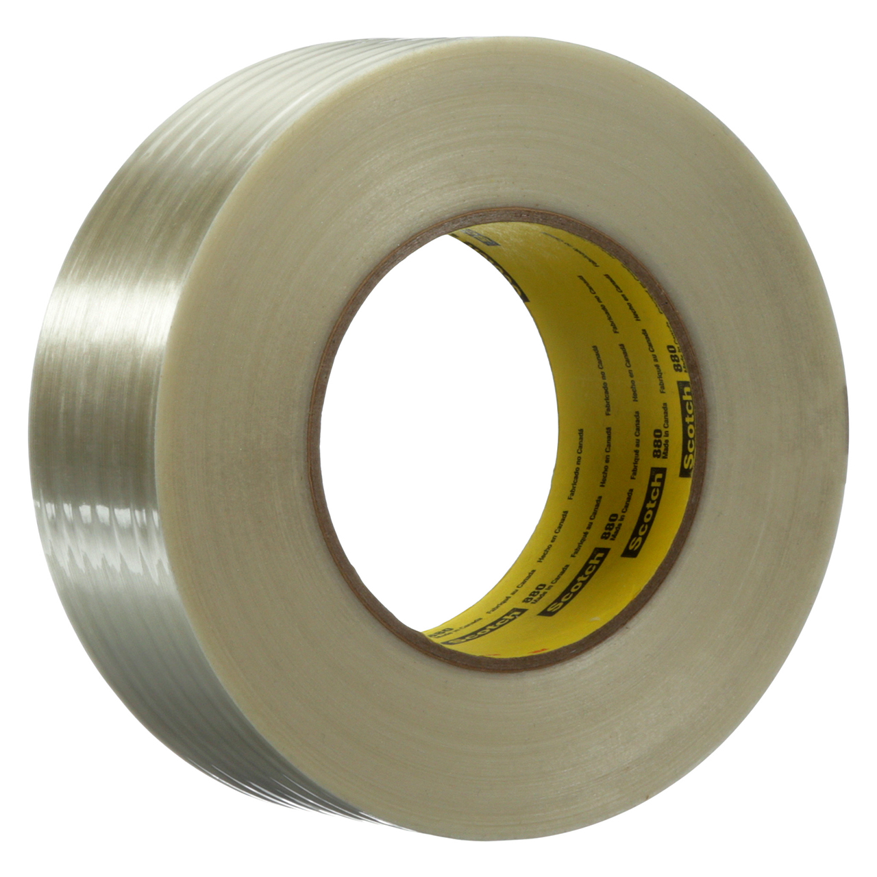 3M 7000123808 | Scotch 3.000" Size x 60.140yd OAL x 0.700" Width Polypropylene Film 880 Filament Tape - Transparent