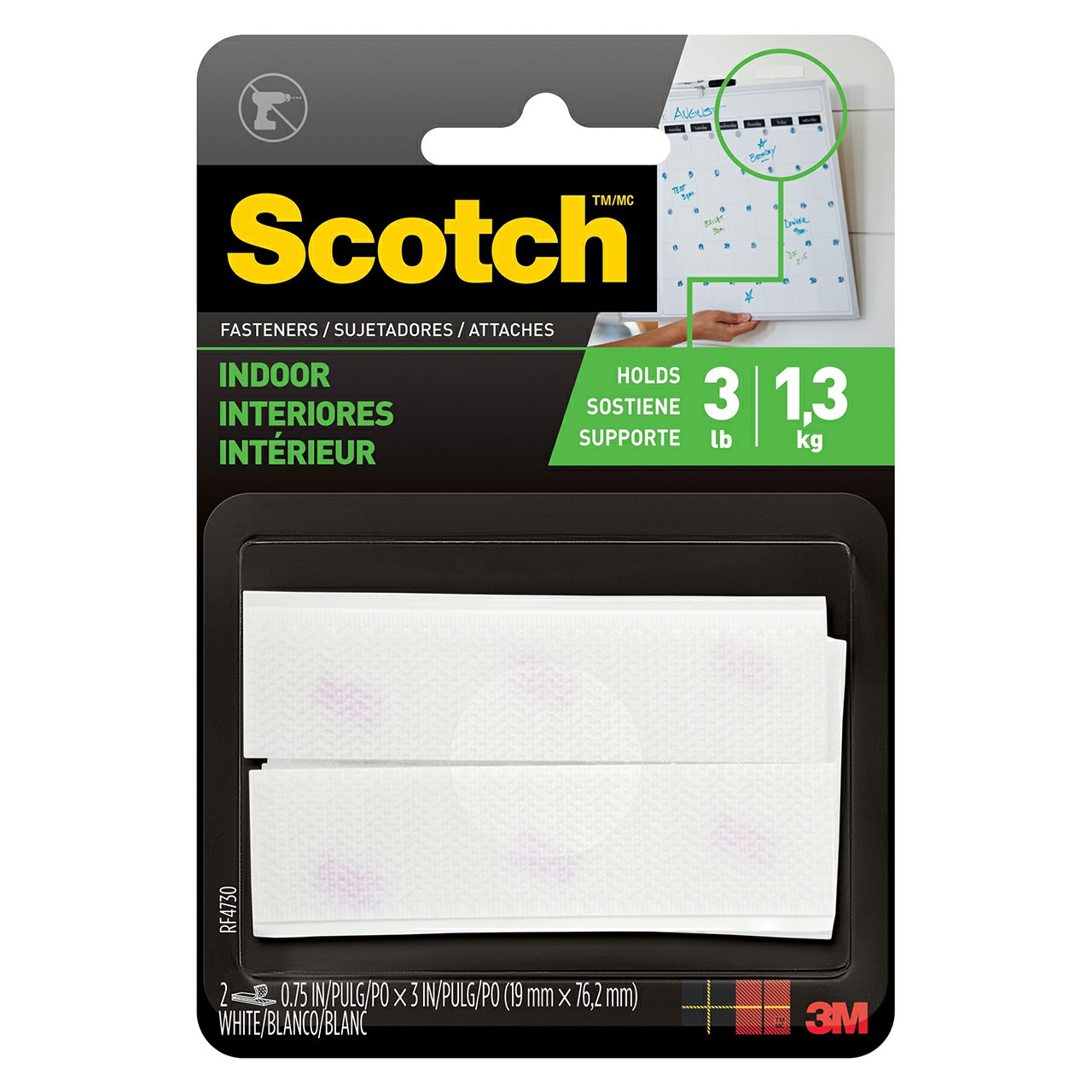 3M 7010313875 | Scotch 3.000" OAL x 0.750" Width Hook & Loop Fasteners