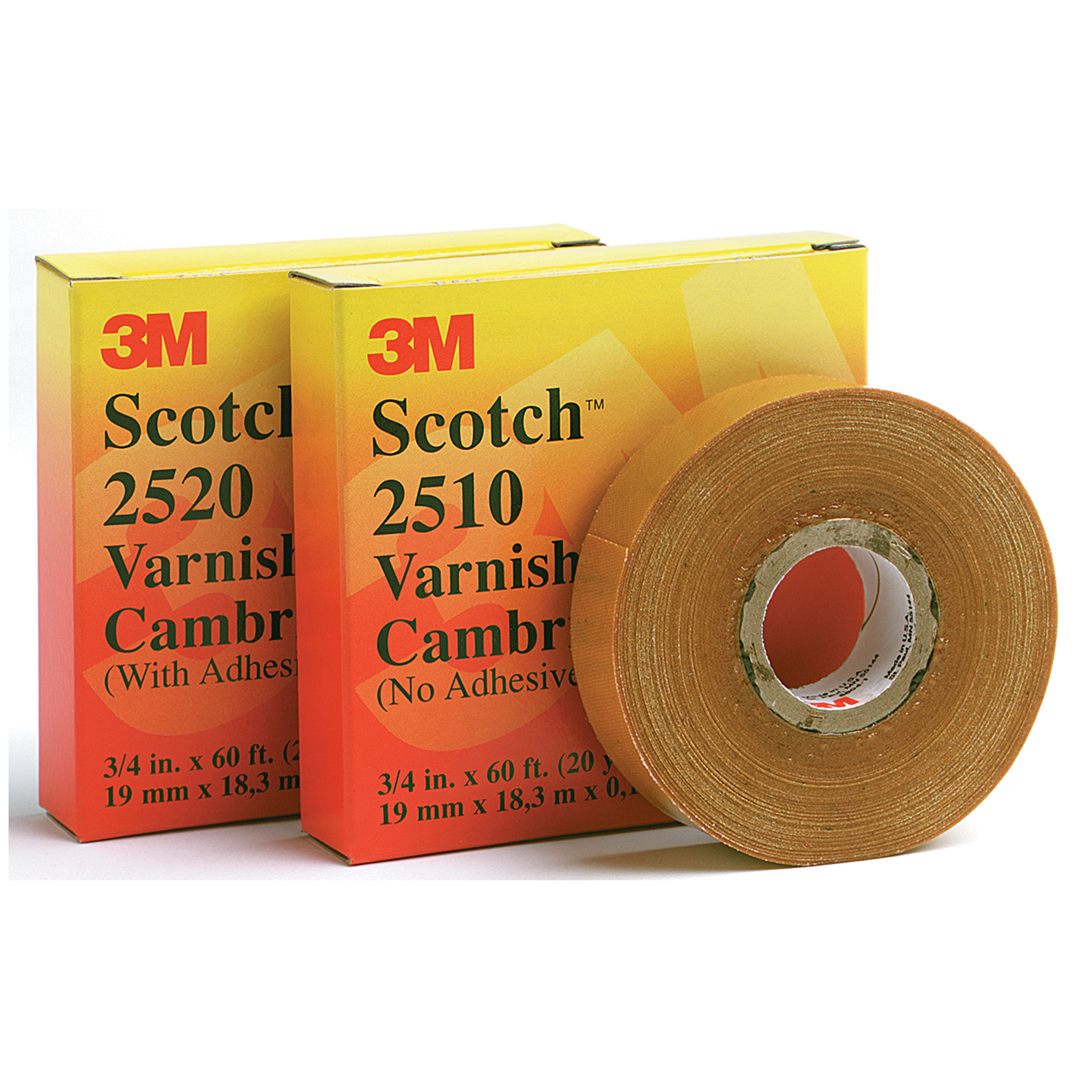 3M 7000132185 | 2510-3/4X36YD Scotch 36 yd x 0.750" Width x 9.0 mil Thickness Varnished Cambric Tape