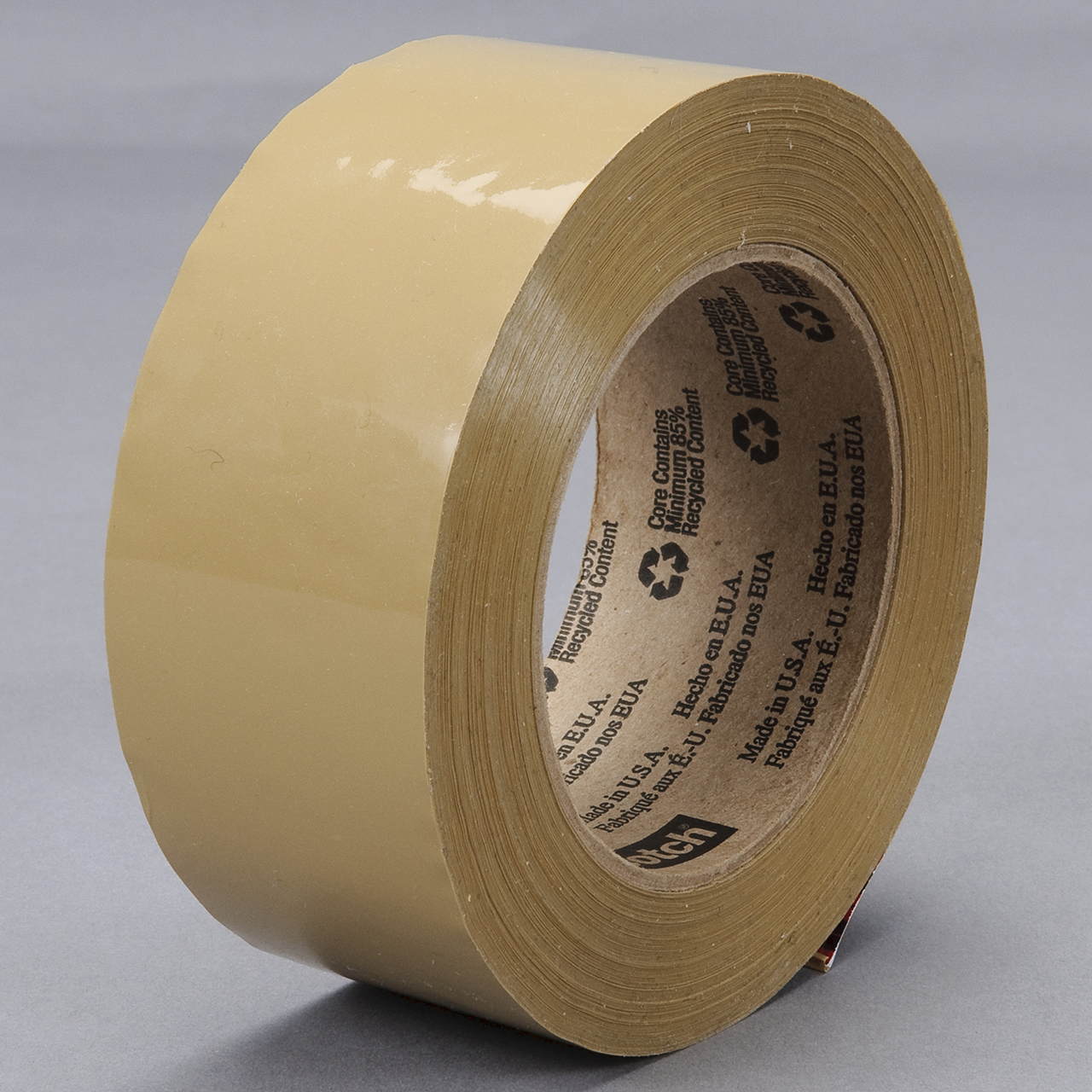 3M 7010334256 | 3.000" Size x 54.680yd OAL x 2.830" Width x 2.000mil Baking Thickness Polypropylene Film 375 Box Sealing Tape - Tan
