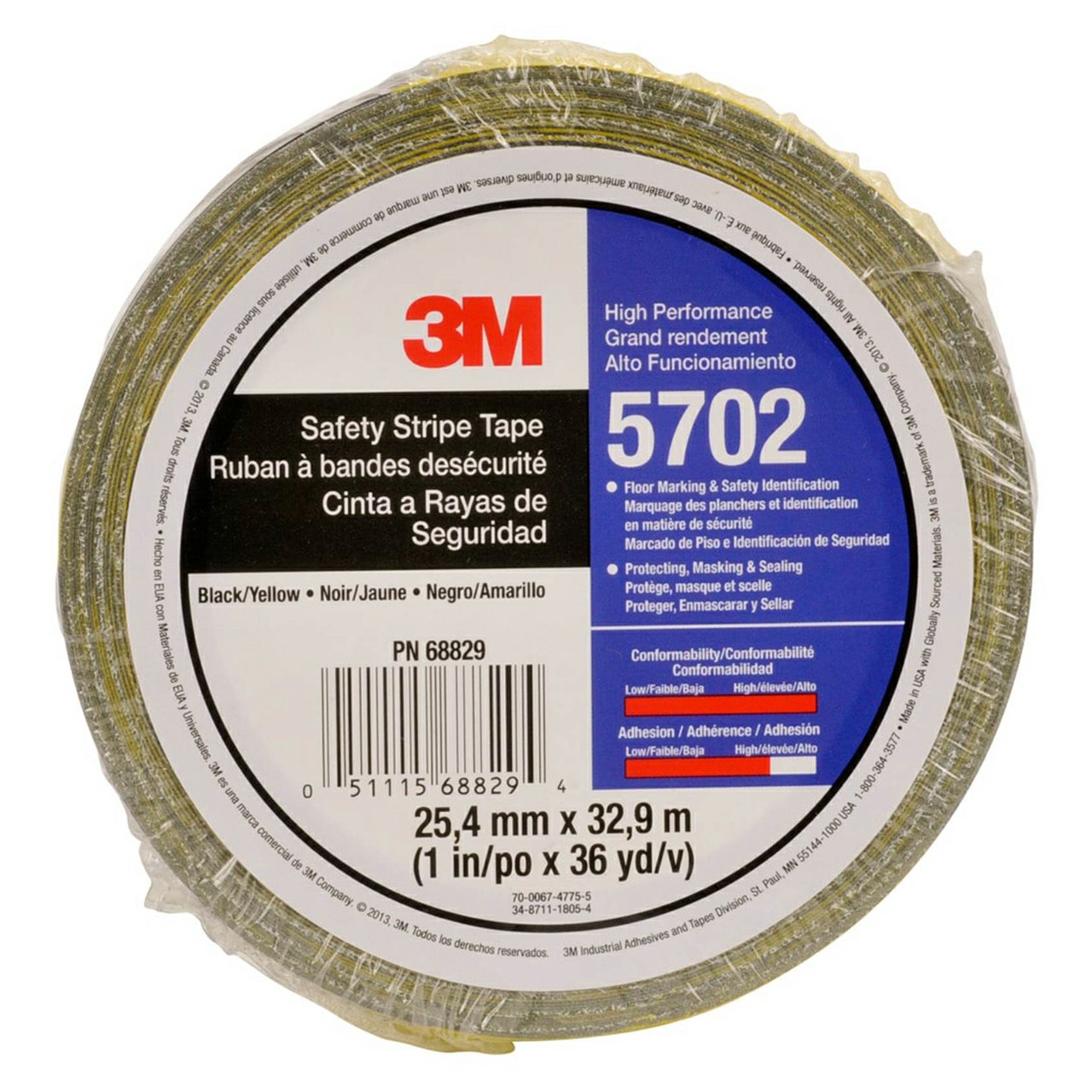 3M 7010375080 | 36 yd x 1.000" Width x 5.4 mil Thickness Barricade & Warning Tape