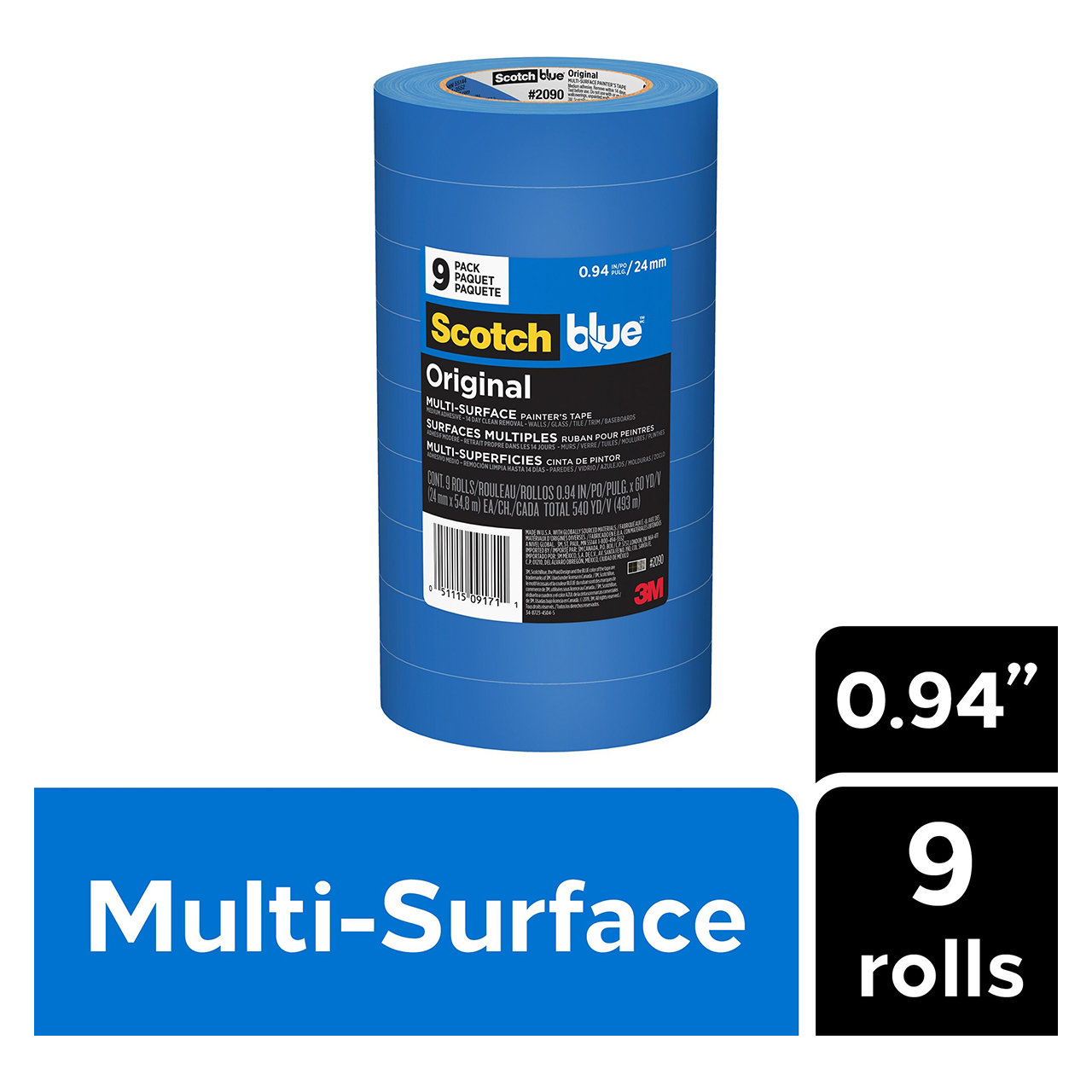 3M 7100185189 | ScotchBlue 0.940" Width Masking Tape