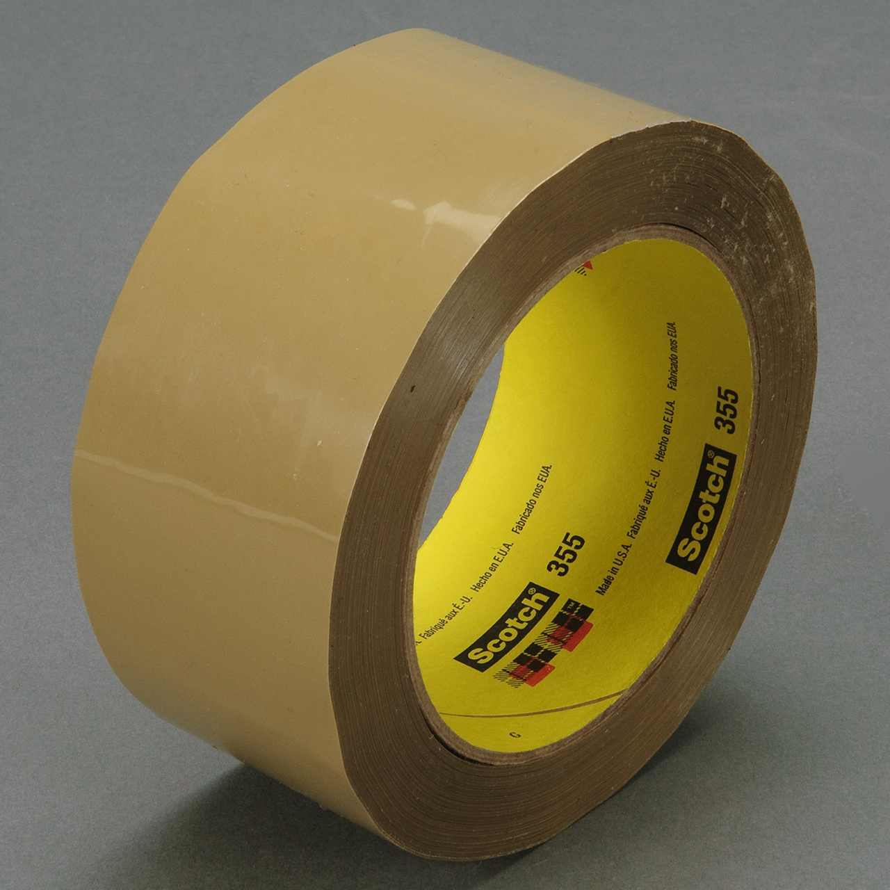 3M 7010334246 | 3.000" Size x 54.700yd OAL x 1.410" Width x 2.000mil Baking Thickness Polyester 355 Box Sealing Tape - Tan