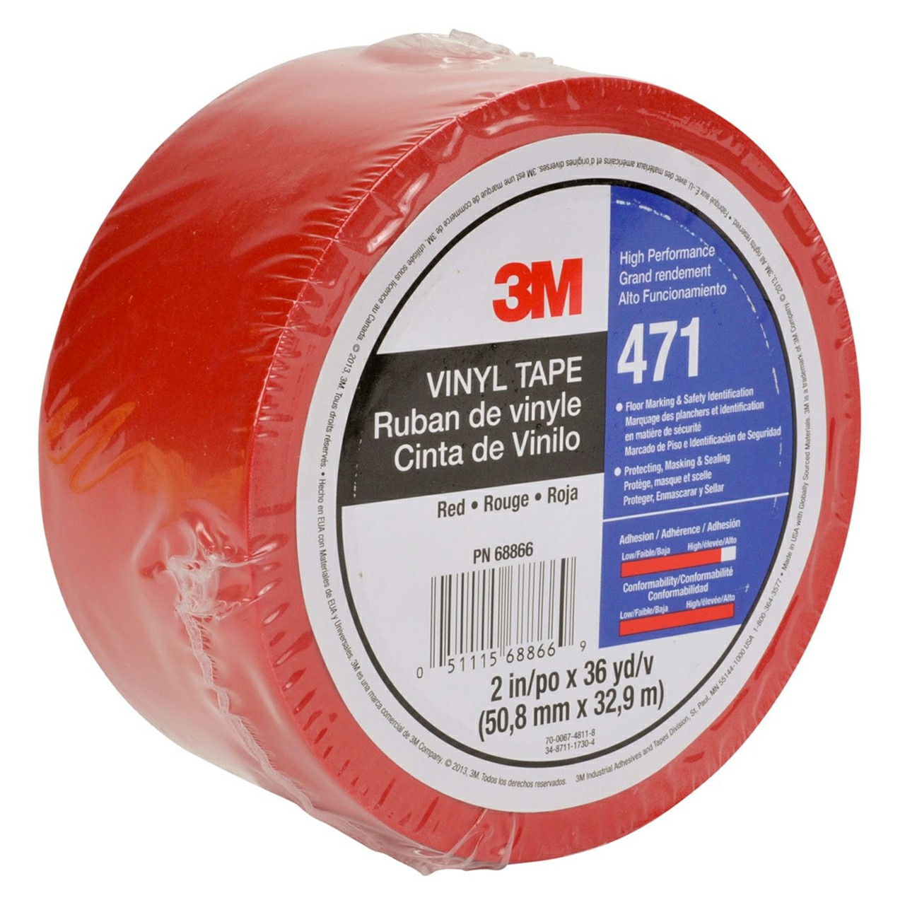 3M 7100044641 | 36 yd x 0.300" Width x 5.2 mil Thickness Vinyl Tape