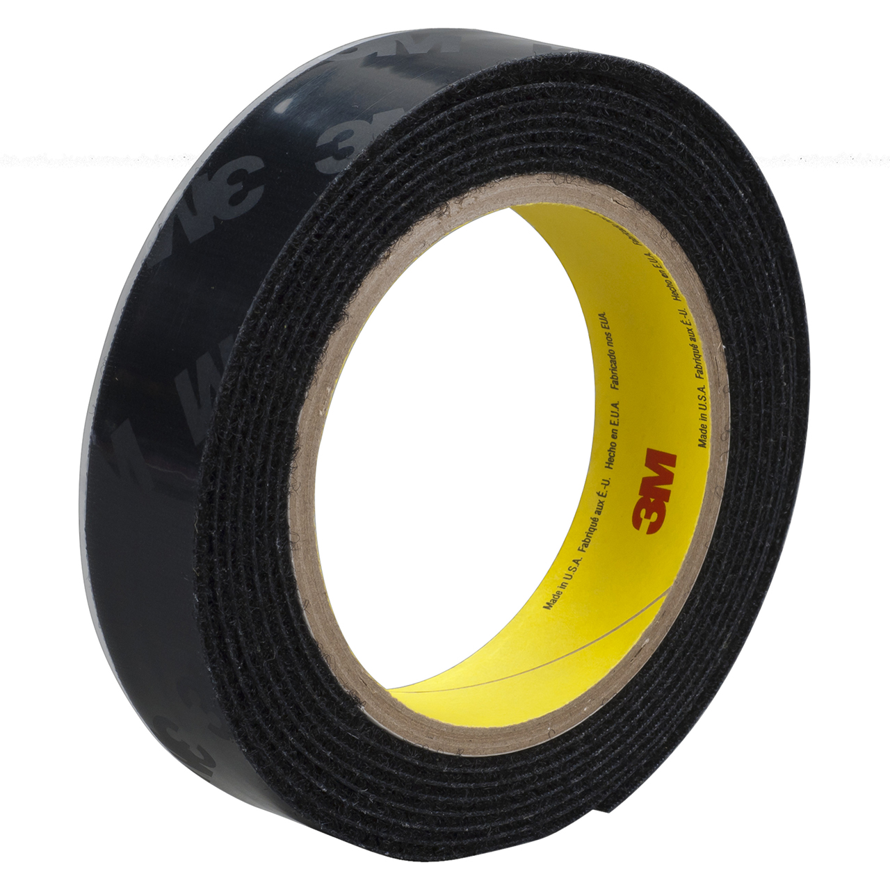 3M 7010382272 | 50.000yd OAL x 0.620" Width x 0.08mm Thickness SJ3531 Hook & Loop Fastener - Black