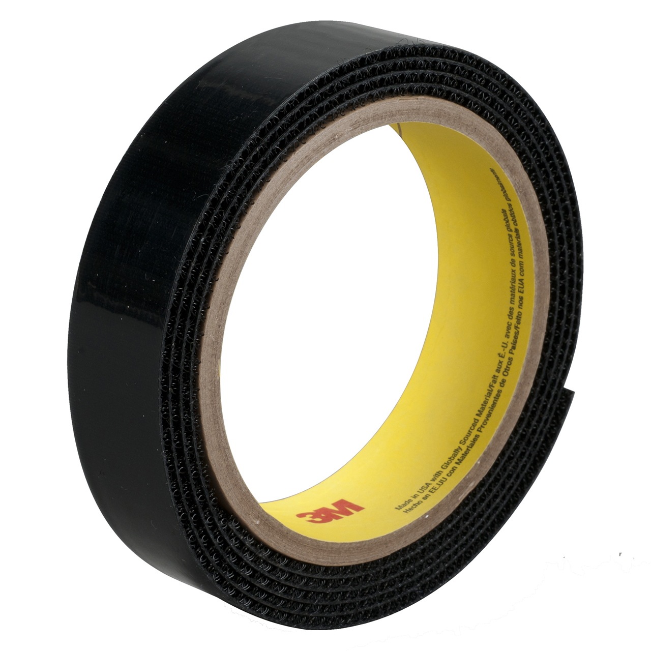 3M 7000052208 | 50.000yd Overall Length x 0.750" Width x 0.08mm Thickness Nylon SJ3527N Hook & Loop Fastener - Black