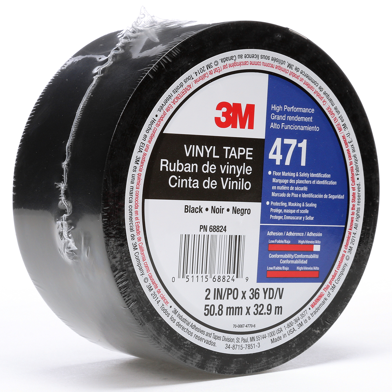 3M 7100044330 | 36 yd x 2.000" Width x 5.2 mil Thickness Vinyl Tape