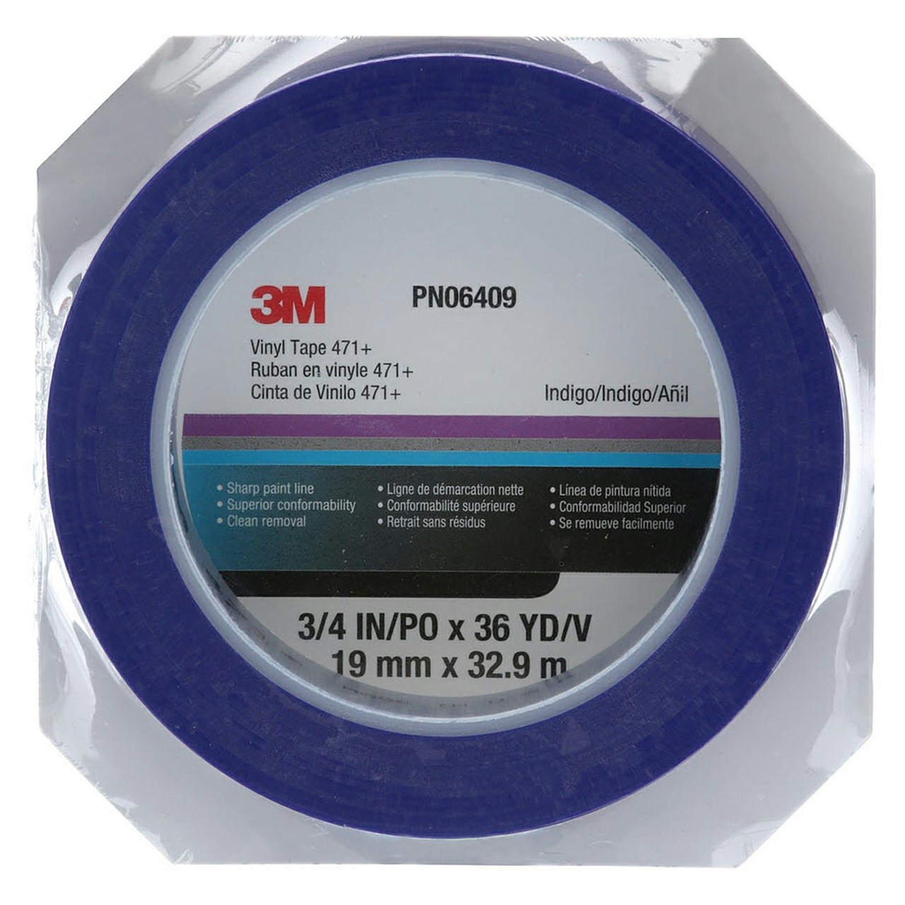 3M 7100055259 | 06409 36 yd x 0.800" Width x 5.2 mil Thickness Vinyl Tape