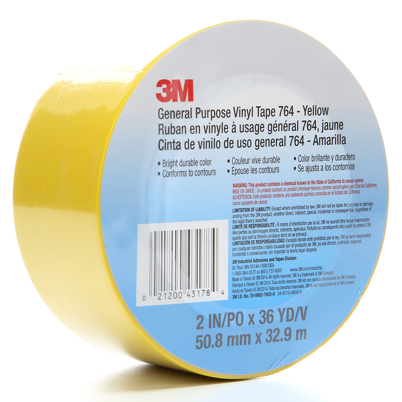 3M 7000028954 | 764 36 yd x 2.000" Width x 5.0 mil Thickness Vinyl Tape