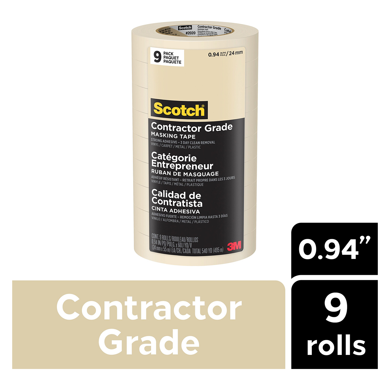 3M 7100187760 | Scotch 60.1 yd x 0.940" Width Masking Tape