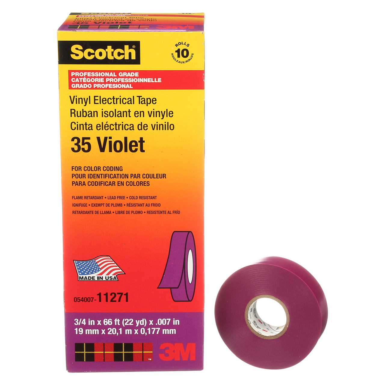 3M 35-3/4X66FT-VL 3M Products Scotch Multi-Colored Premium Vinyl Electrical  Tape