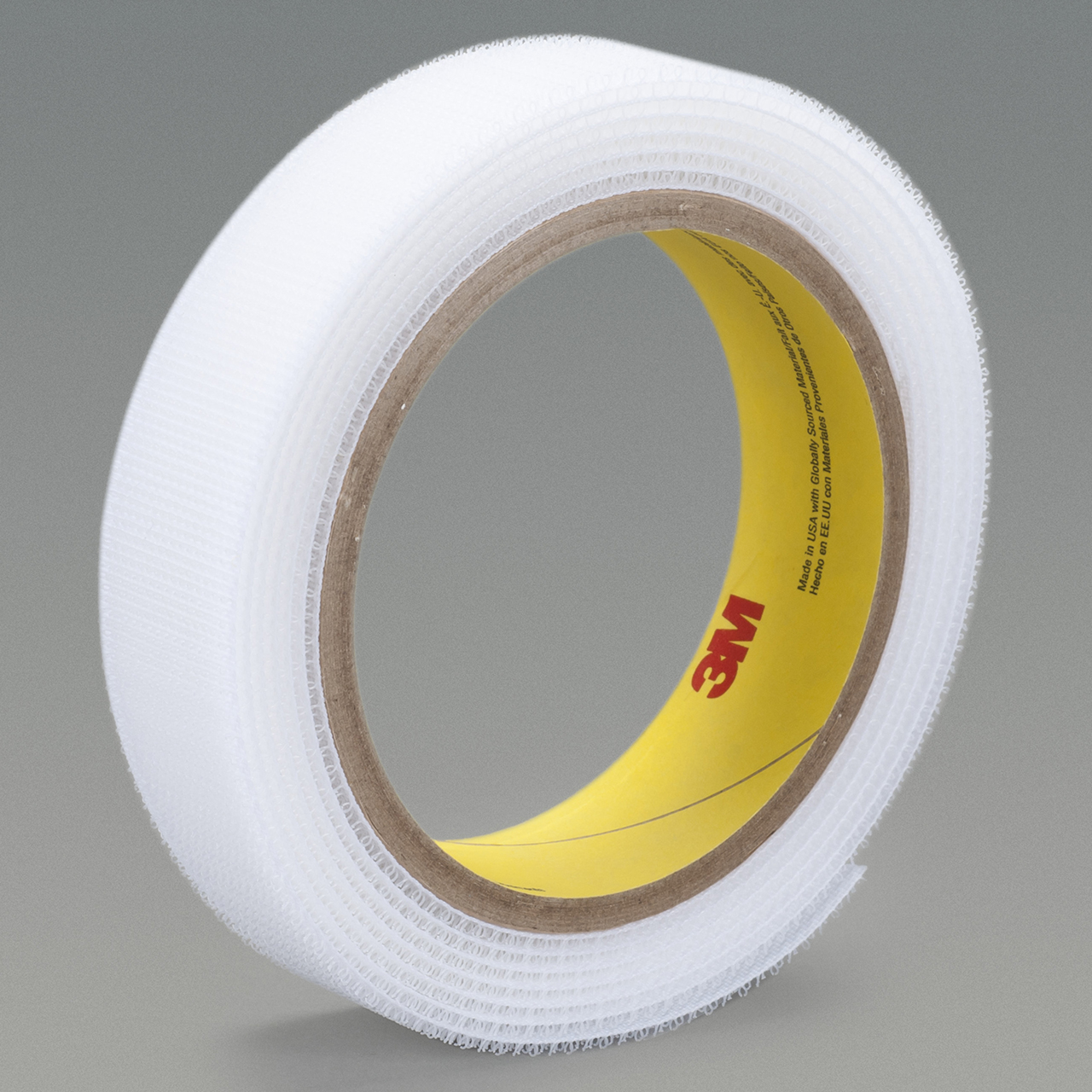 3M 7010382071 | 50.000yd OAL x 0.620" Width x 0.08mm Thickness SJ3419FR Hook & Loop Fastener - White