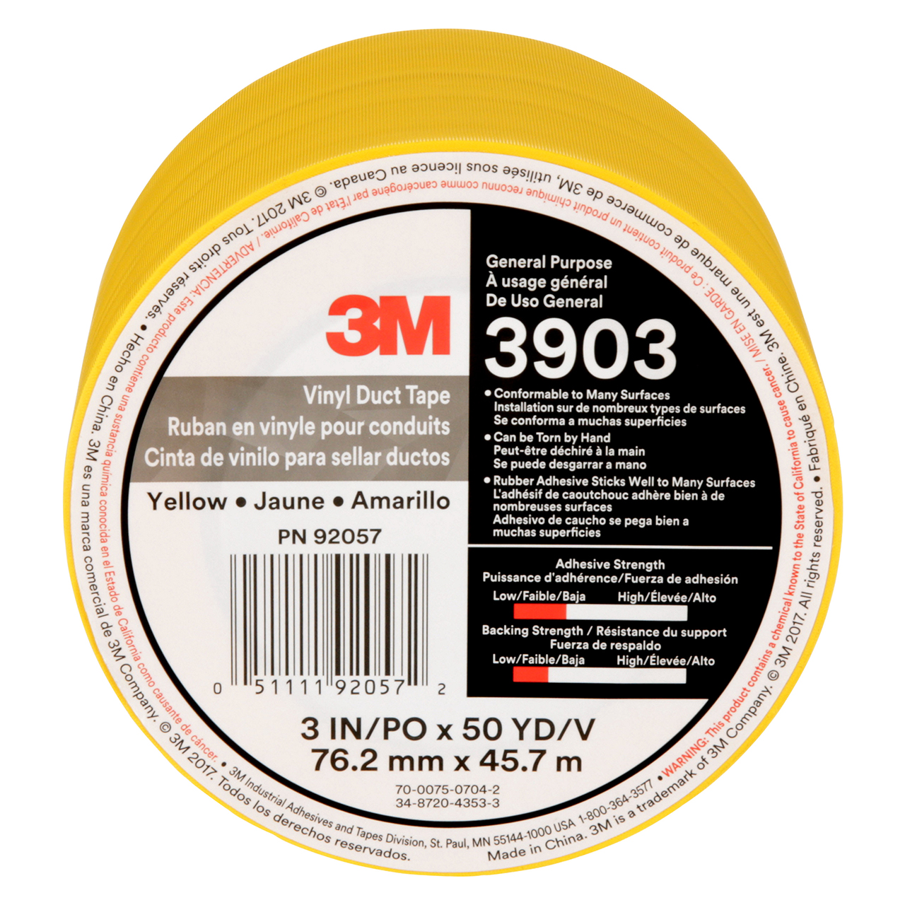 3M 7010378167 | 50 yd x 3.000" Width x 6.5 mil Thickness Duct Tape