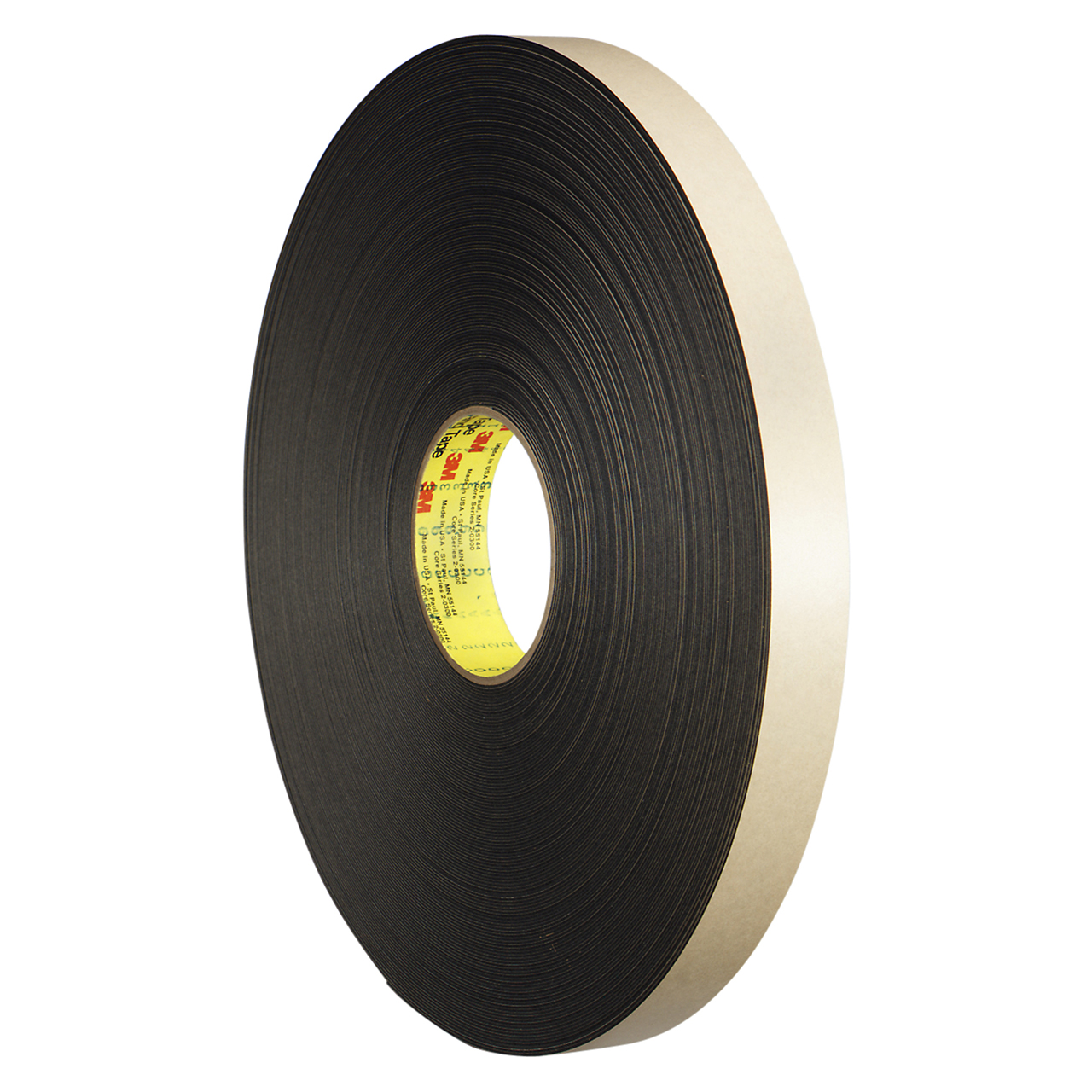 3M 7000049206 | 72.000yd Overall Length x 0.250" Width x 1.00mm Thickness Polyethylene Foam 4492B General Purpose Foam Tape - Black