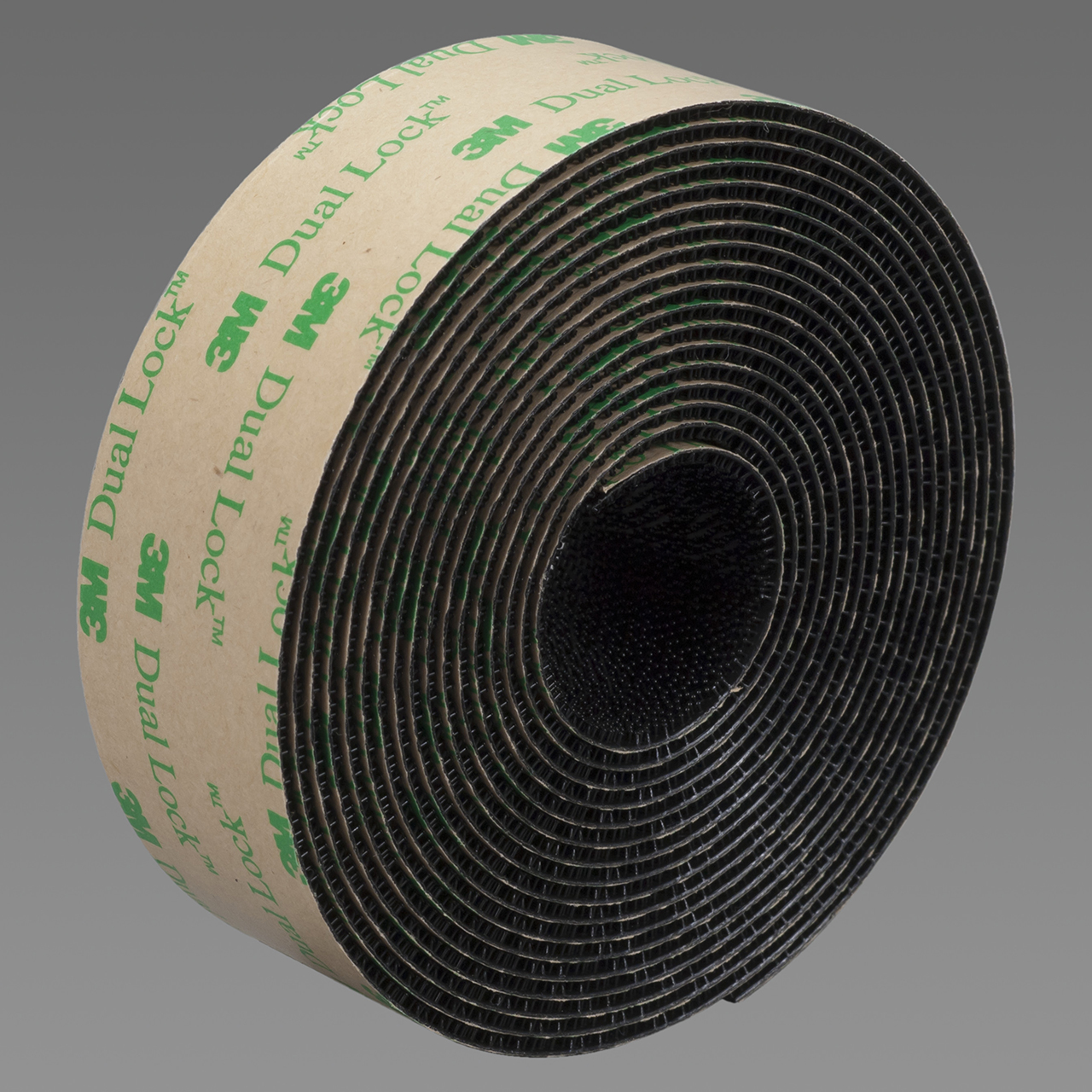 3M 7100112902 | Dual Lock 50.000yd OAL x 0.620" Width x 0.16mm Thickness Low Surface Energy Acrylic Adhesive SJ4575 Mushroom Hook Fastener - Black