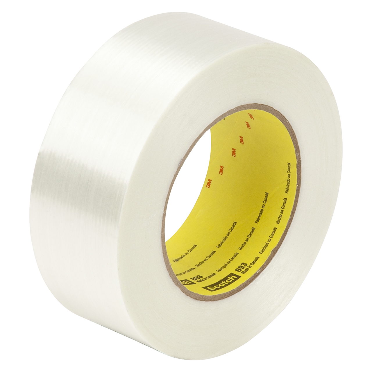 3M 7000137296 | Scotch 3.000" Size x 787.400yd OAL x 0.700" Width Polypropylene Film 893 Filament Tape - Transparent