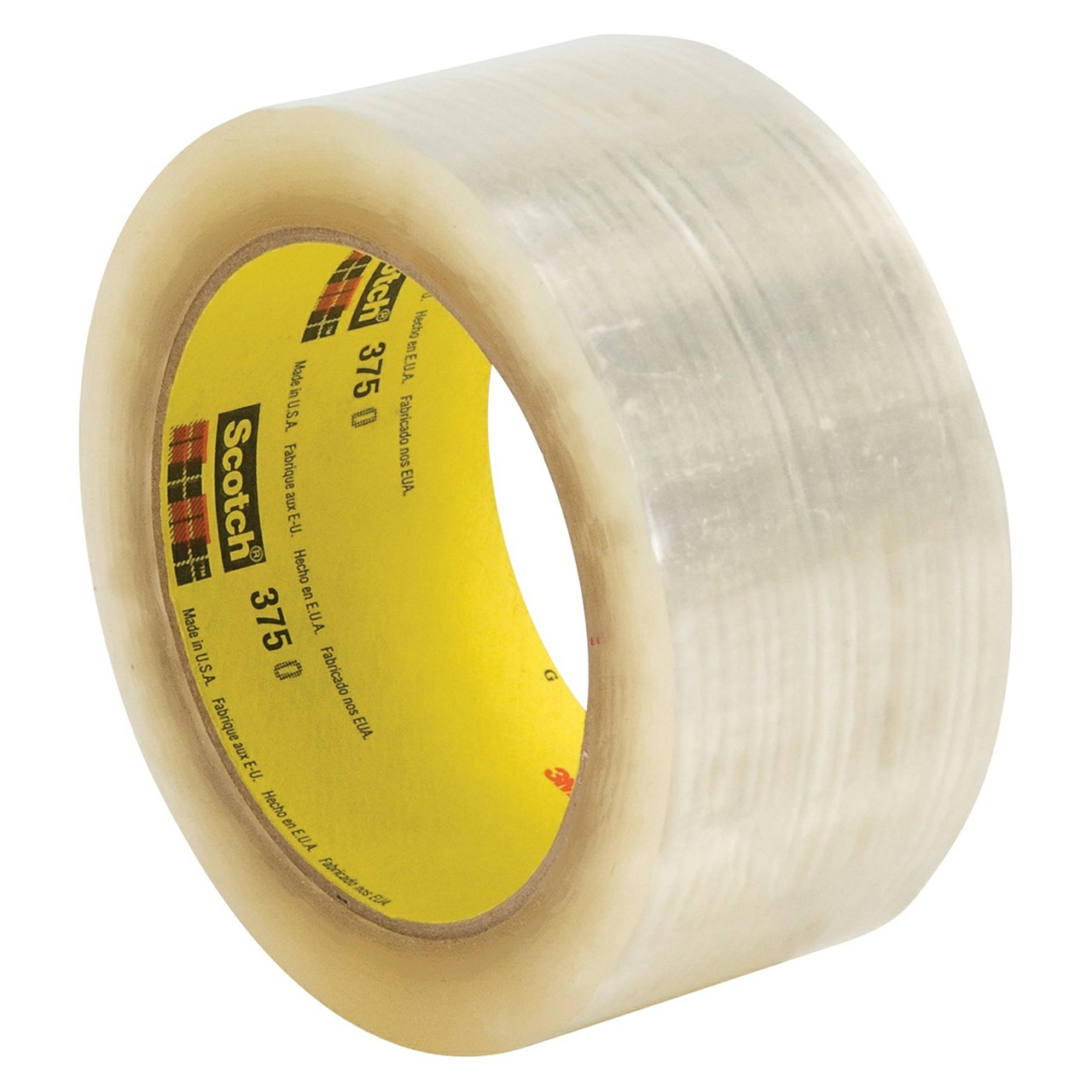 3M 7010410451 | 3.000" Size x 999.563yd OAL x 3.779" Width x 2.000mil Baking Thickness Polypropylene Film 375 Box Sealing Tape - Transparent