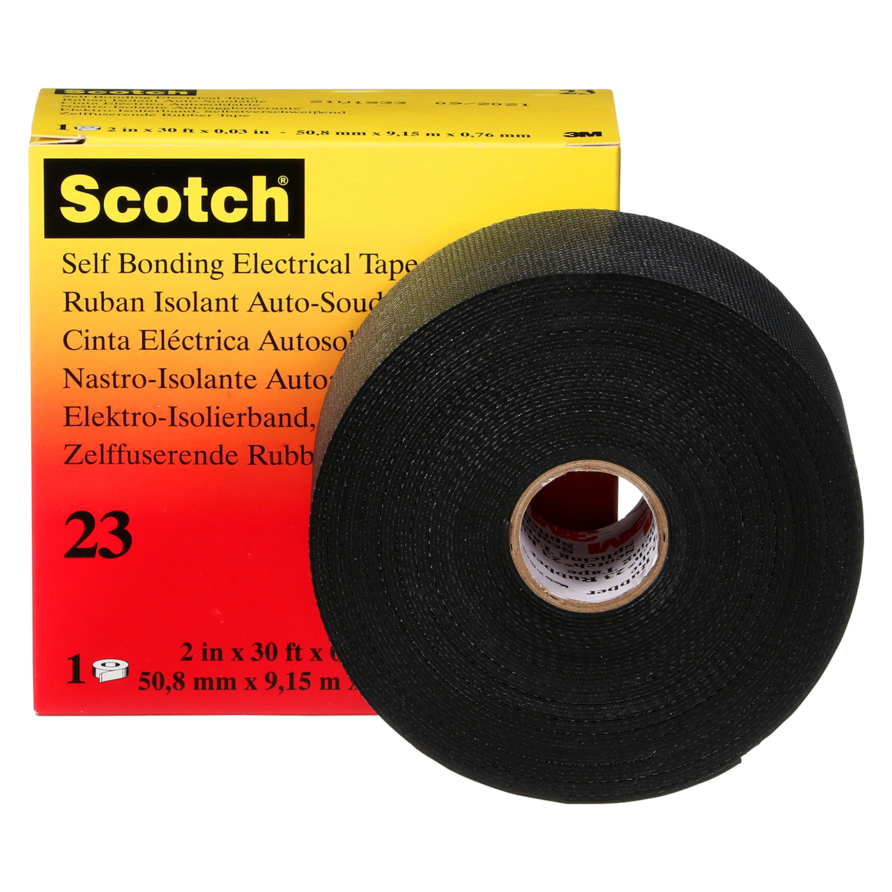 3M 7000138512 | 23-2X30FT Scotch 30' OAL x 2.000" Width x 30.0 mil Thickness Rubber Splicing Tape