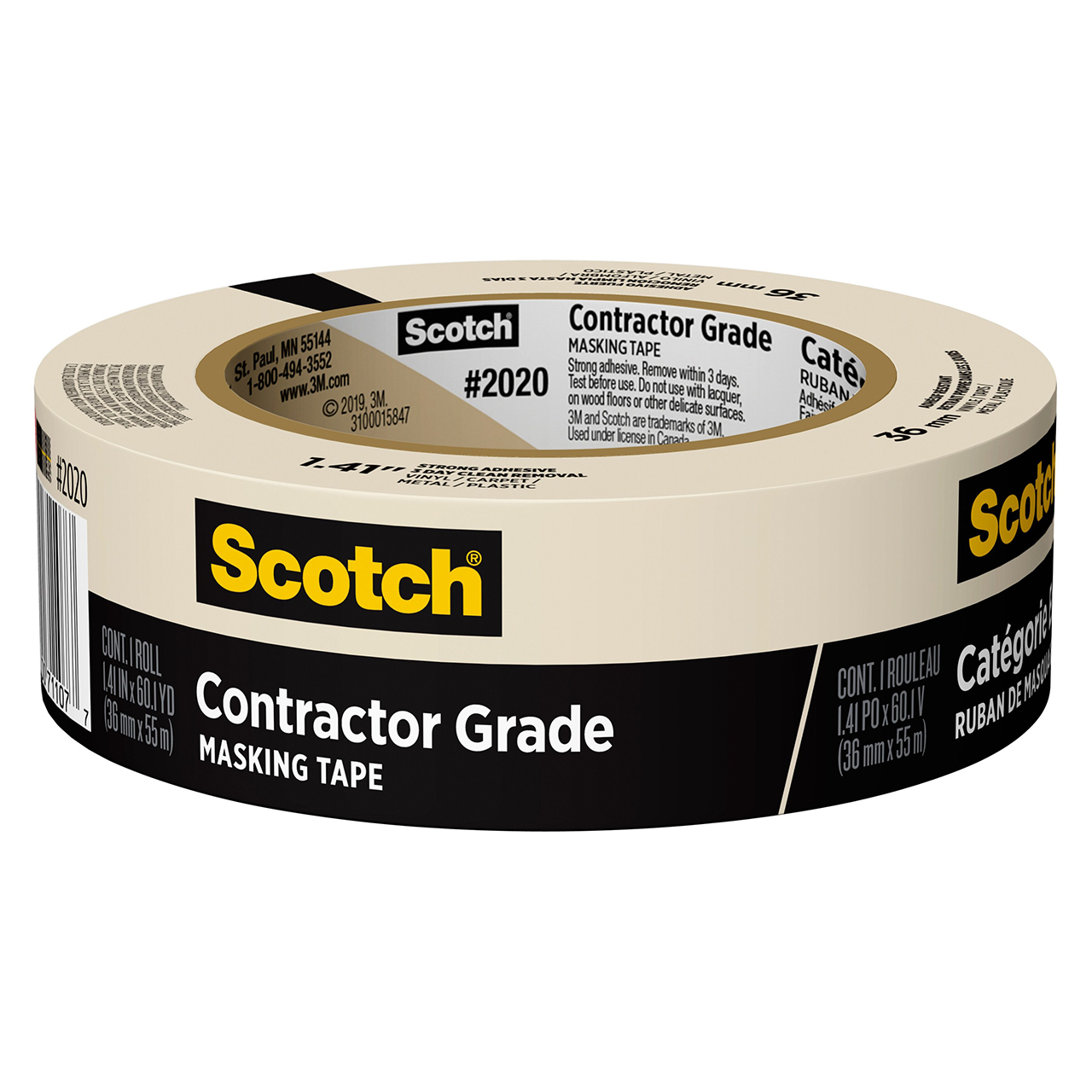 3M 7100186347 | Scotch 60.1 yd x 1.410" Width Masking Tape