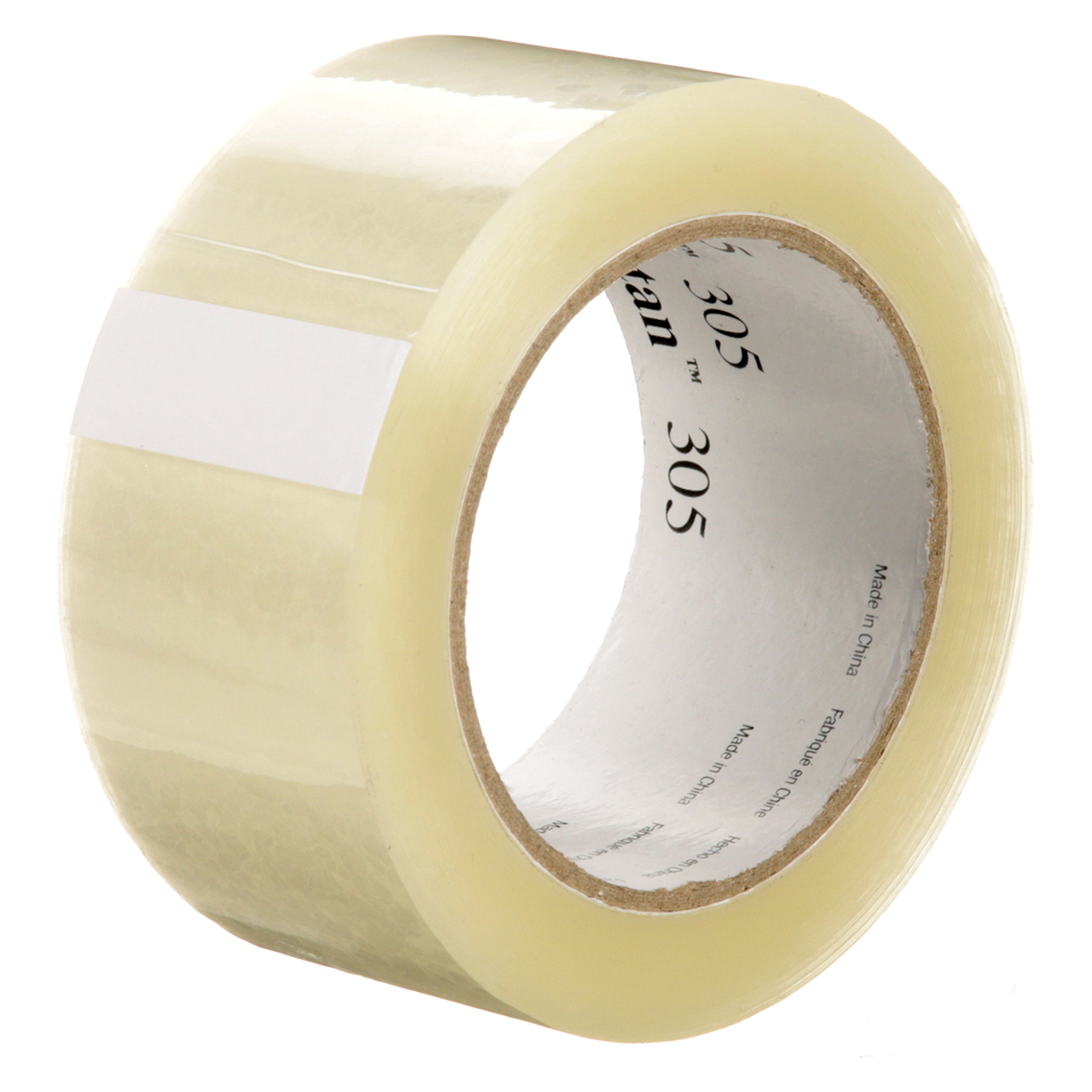 3M 7100241143 | 3.000" Size x 109.361yd OAL x 1.880" Width x 1.000mil Baking Thickness Polypropylene Film 305 Box Sealing Tape - Transparent