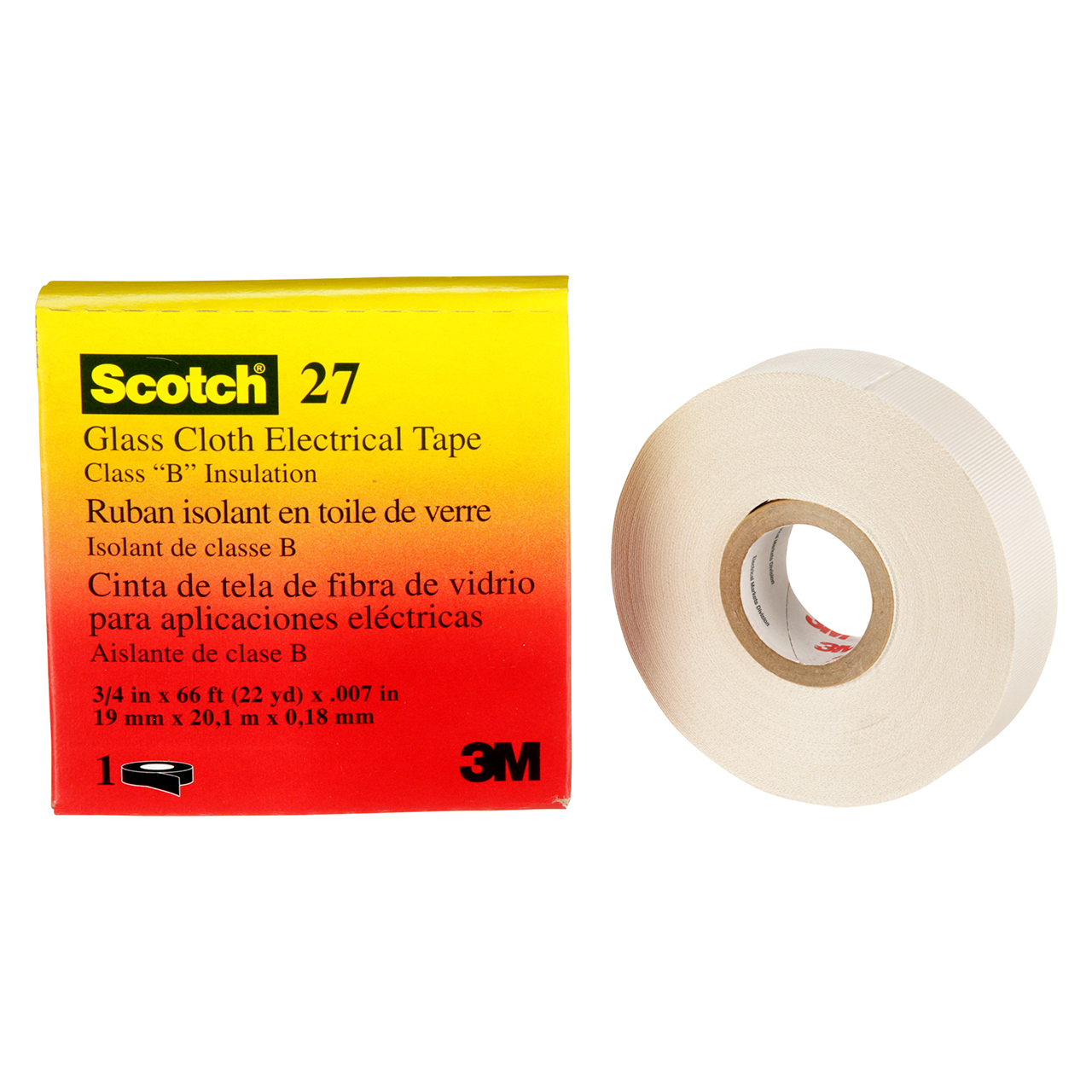 3M 7000005815 | 66' OAL x 0.750" Width x 7.0 mil Thickness Glass Cloth Tape