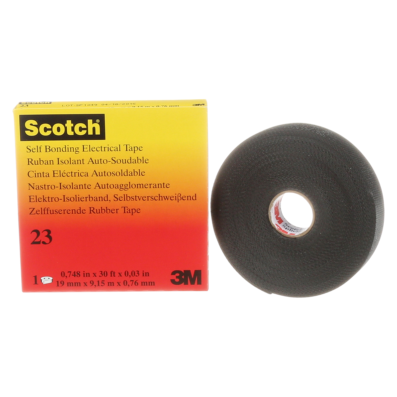 3M 7000007286 | 23-3/4X30FT Scotch 30' OAL x 0.750" Width x 30.0 mil Thickness Rubber Splicing Tape