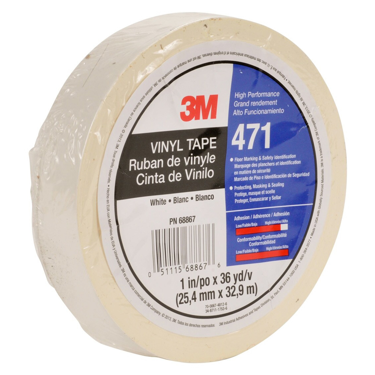 3M 7100049357 | 36 yd x 1.500" Width x 5.2 mil Thickness Vinyl Tape
