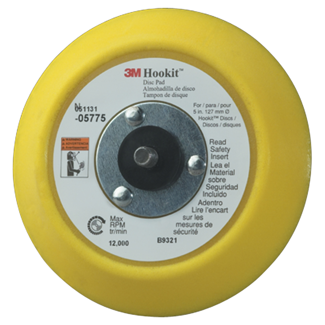 3M 7010361168 | 28844 Hookit 5" Diameter x 5/16-24 EXT Thread x 1" Thickness Disc Pad