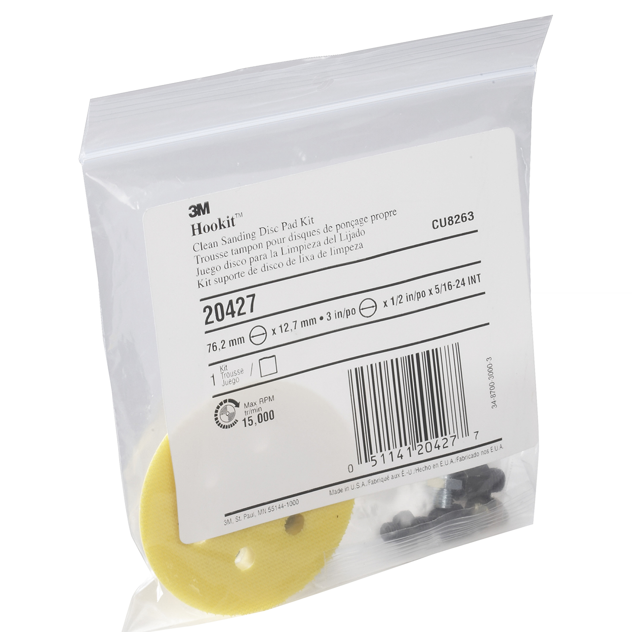 3M 7000045008 | 20427 3" Diameter Disc Pad