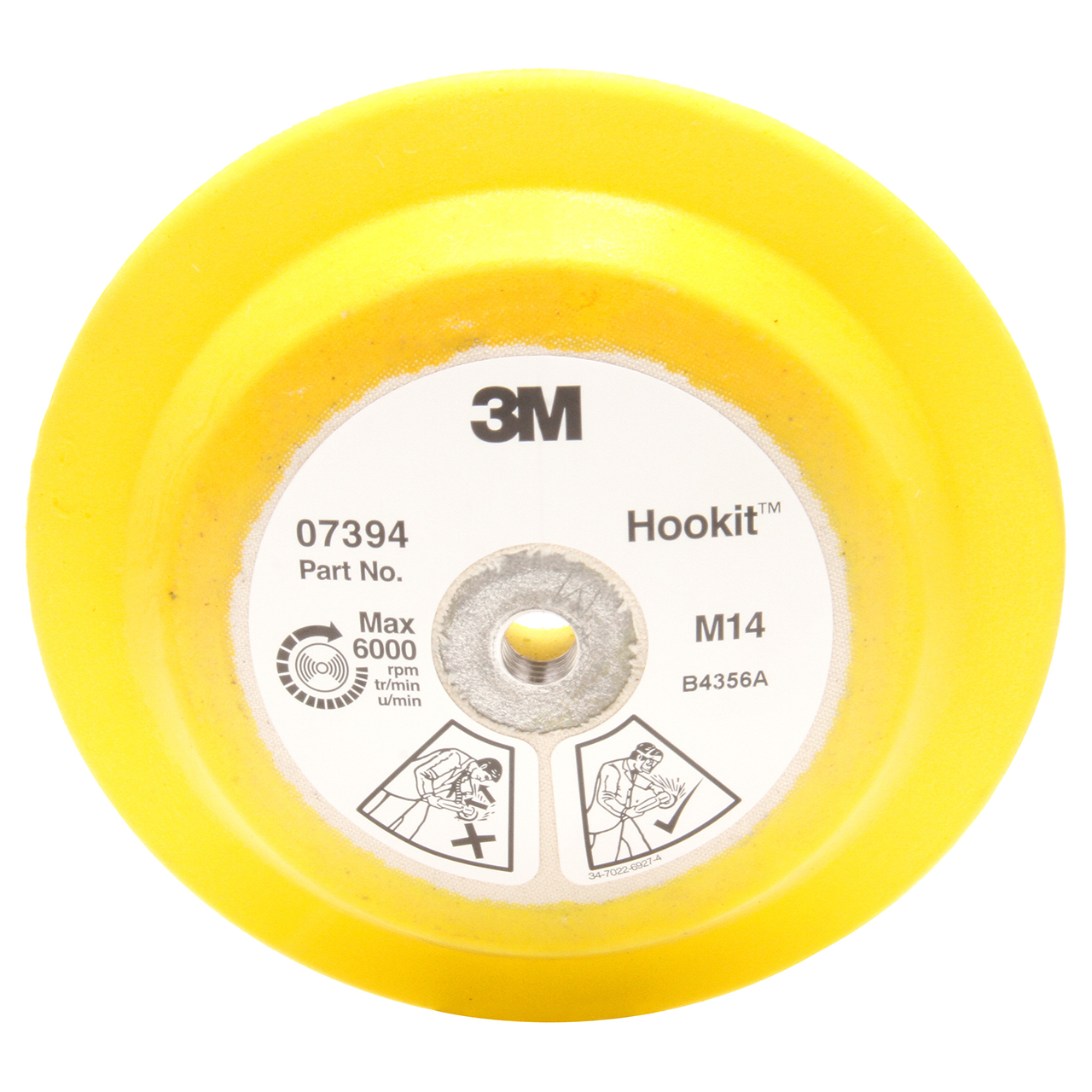 3M 7000045702 | 07394 Hookit 7" Diameter x M14-2.0 INT Thread x 1" Thickness x 6000 RPM Disc Pad