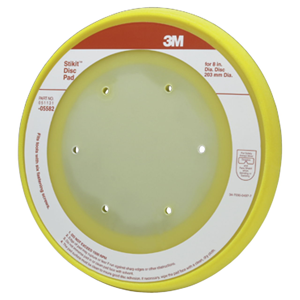 3M 7010327880 | 05582 Stikit 8" Diameter x 6 Bolt Holes Thread Disc Pad