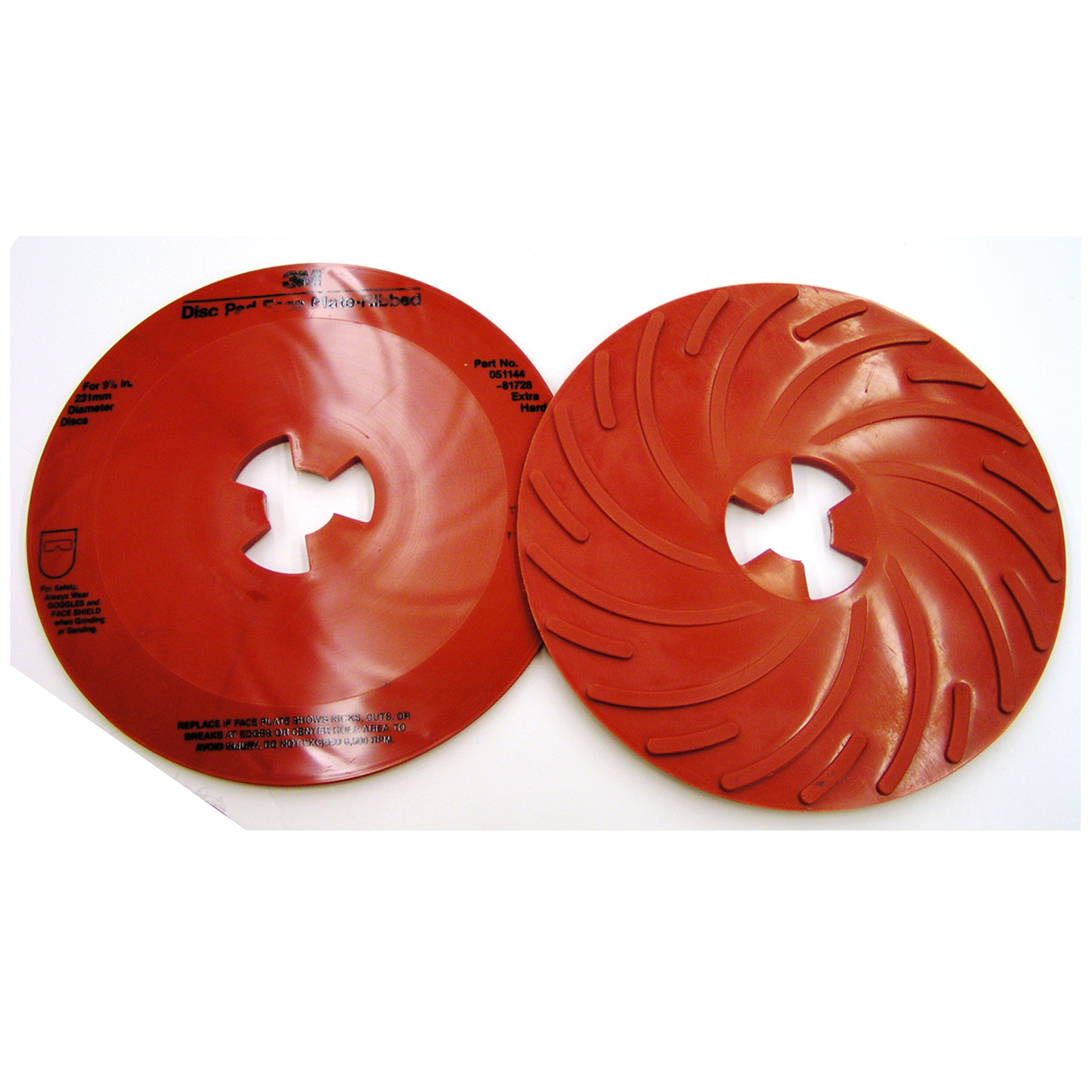 3M 7000144145 | 81728 9" Diameter x 11.2 in OAL x 10 7/8" Width Disc Pad Face Plate Ribbed