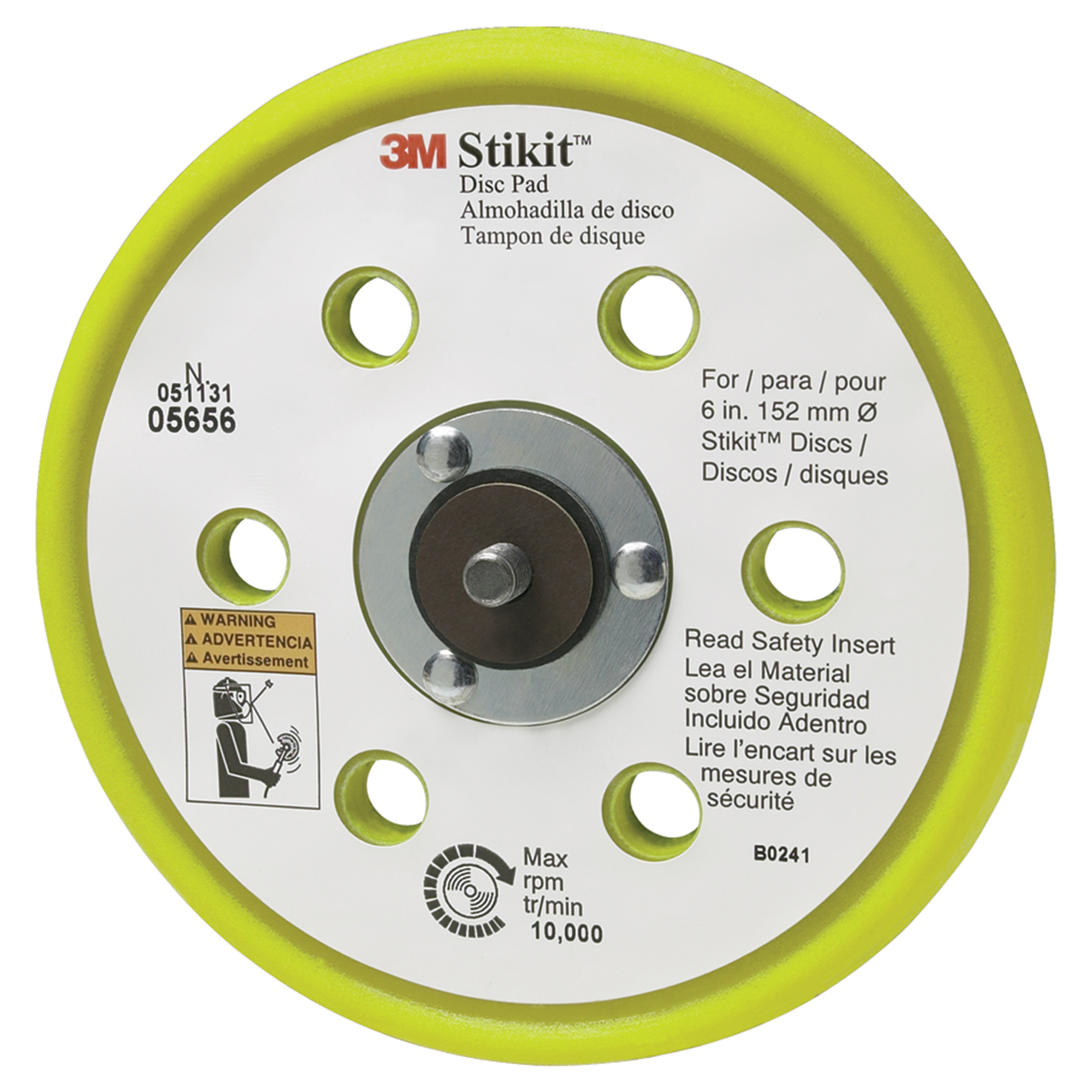 3M 7000120068 | 05656 Stikit 6" Diameter x 5/16-24 EXT Thread Disc Pad