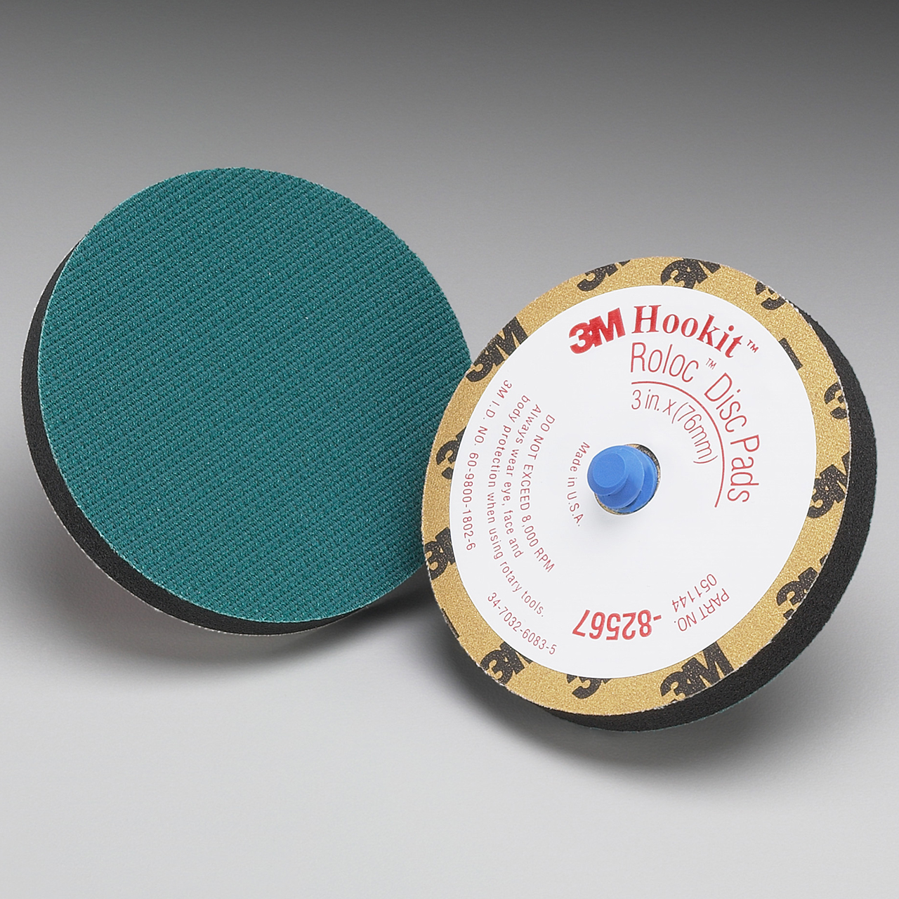 3M 7100036253 | 82567 Hookit Roloc 3" Diameter x 5/16" Thickness x 8000 RPM Disc Pad