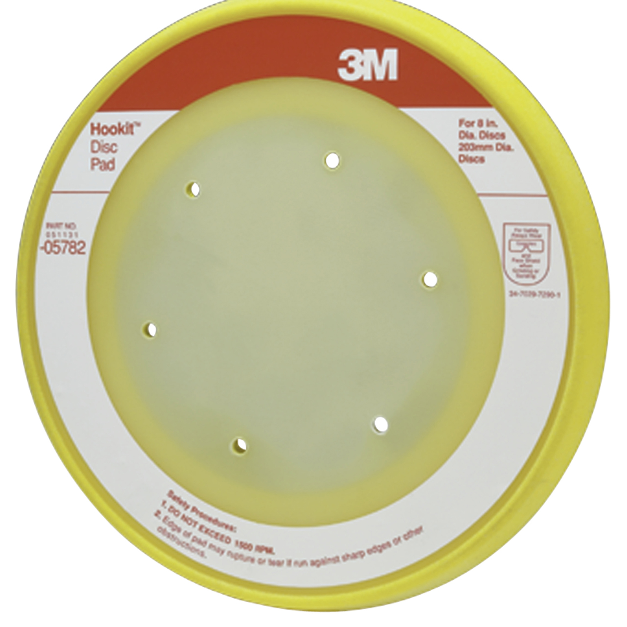 3M 7000119809 | 05782 Hookit 8" Diameter x 6 Bolt Holes Thread Disc Pad Dust Free