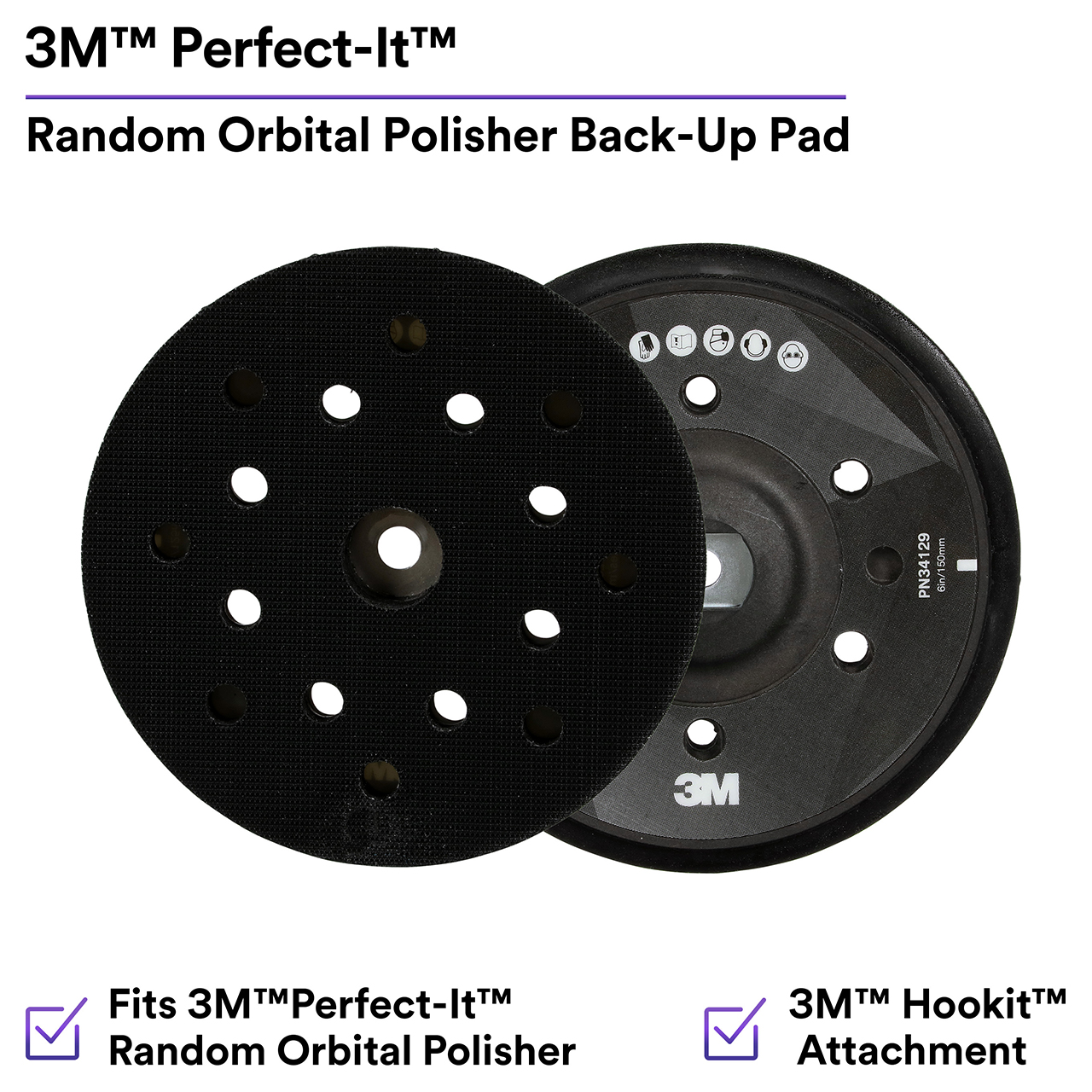 3M 7100265259 | 34129 Perfect-It 6" Diameter x Thread Back-up Pad