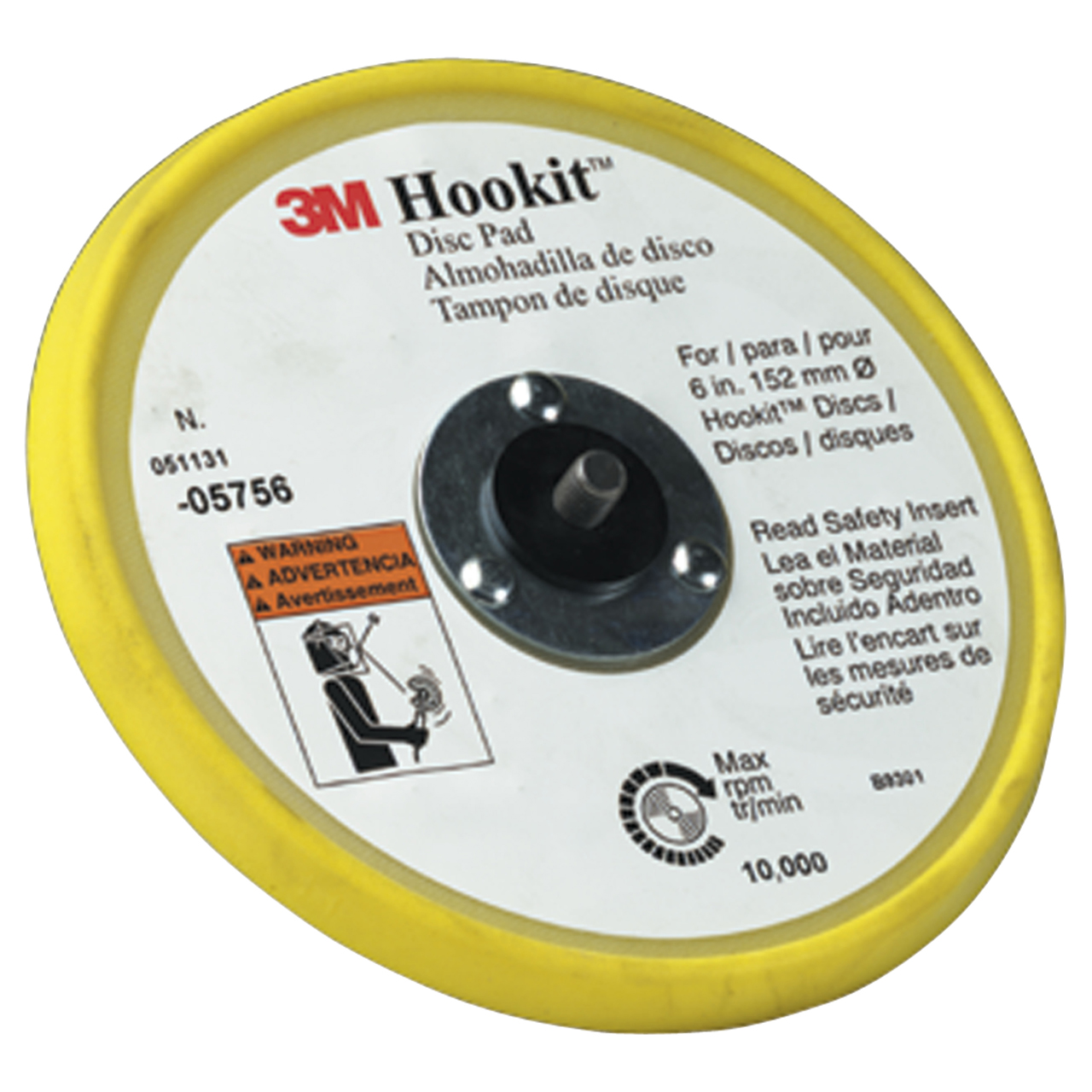 3M 7000120066 | 05756 Hookit Roloc 6" Diameter x 5/16-24 EXT Thread Disc Pad