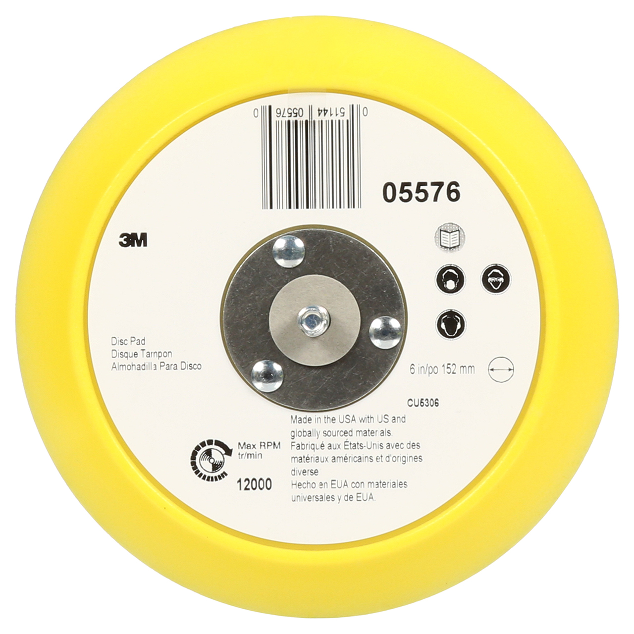 3M 7000045680 | 05576 Stikit 6" Diameter x 5/16-24 EXT Thread Disc Pad