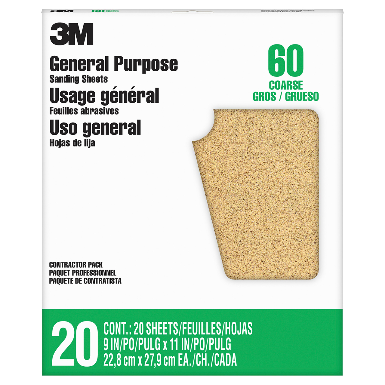 3M 7100091889 | 9" Width x 11" OAL 60 Grit Coarse Sanding Sheet