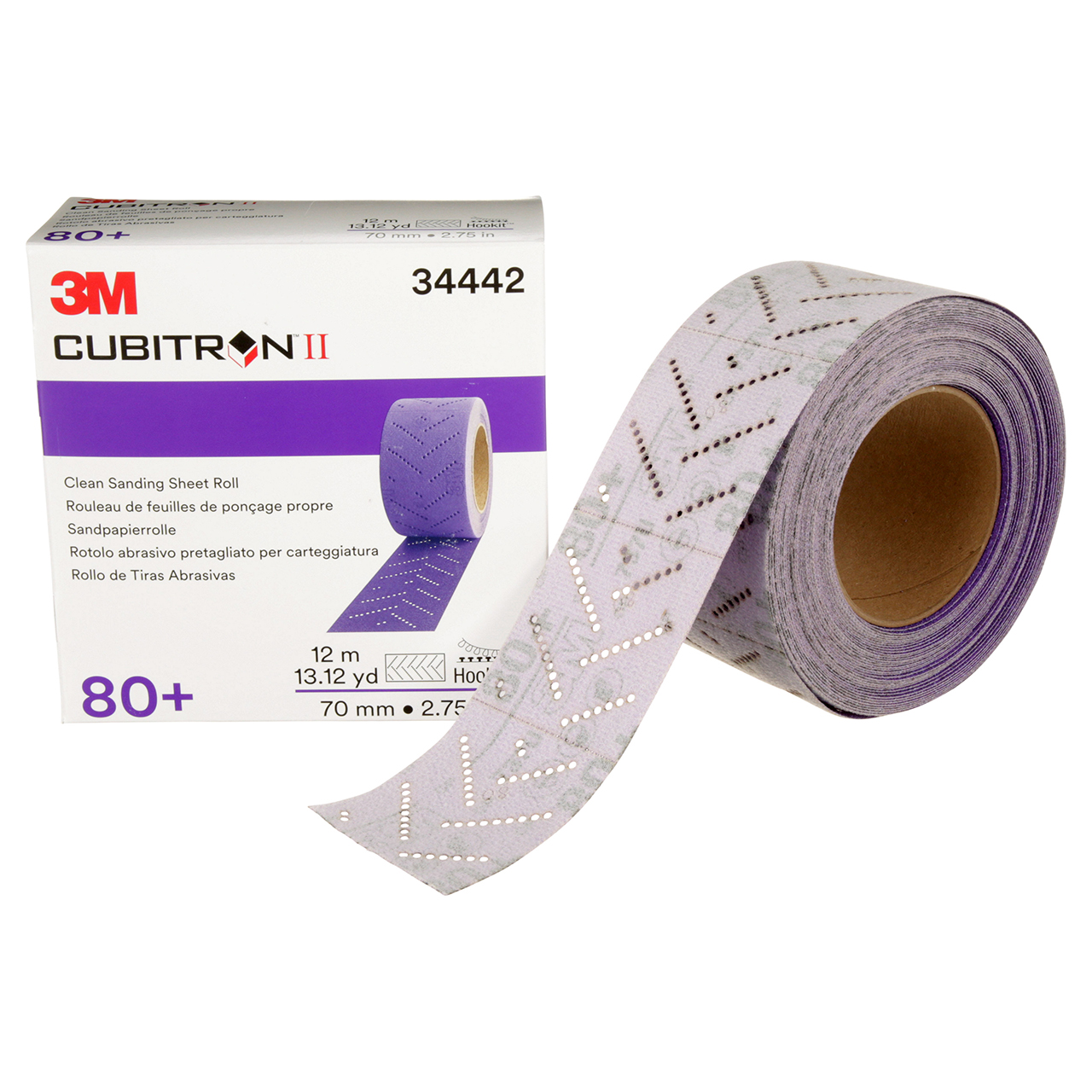 3M 7100150711 | 34442 Cubitron 70.00mm Width x 12m OAL 80+ Grit 737U Precision Shaped Ceramic Sanding Sheet Roll