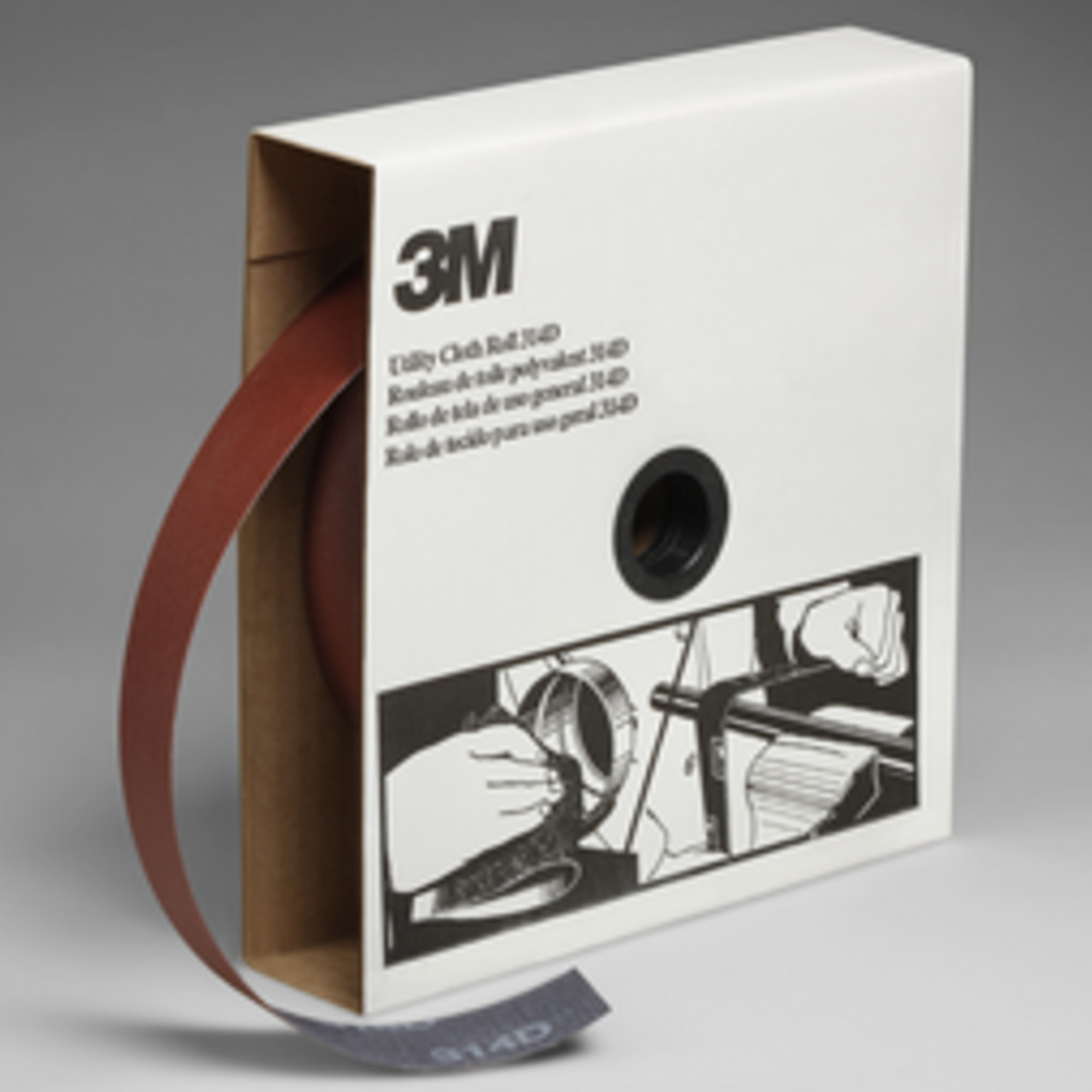 3M 7000118525 | 1-1/2" Width x 150.0' OAL x J Weight P240 Grit 314D Aluminum Oxide Cloth Roll