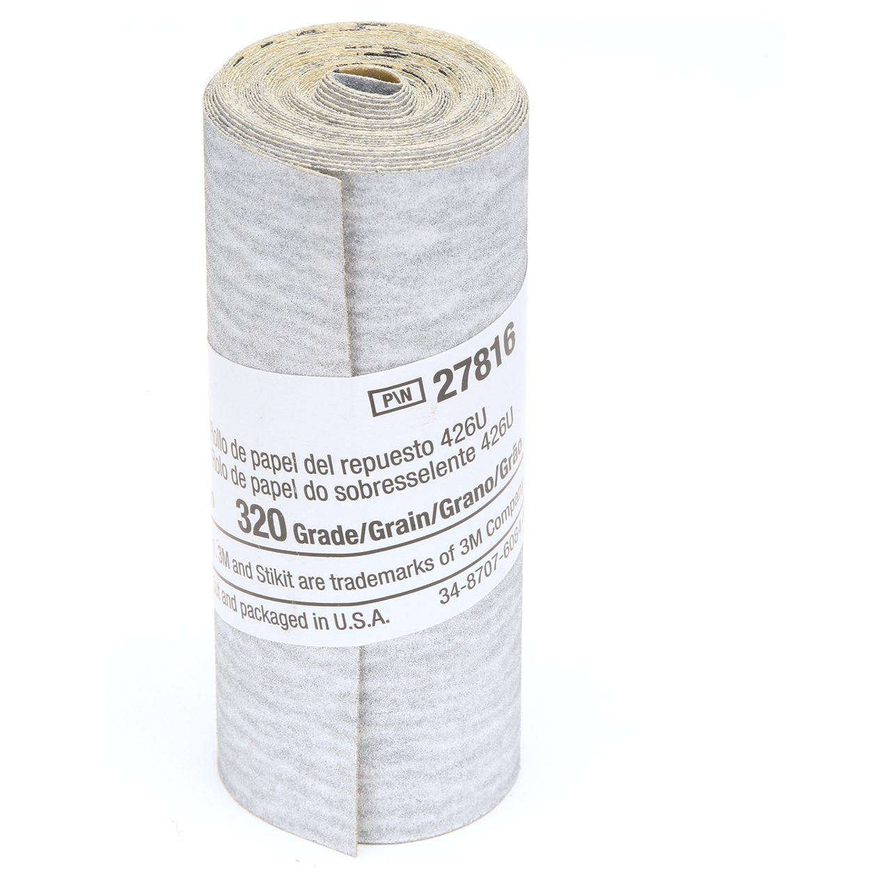 3M 7100143208 | Stikit 2-1/2" Width x 100" OAL x A Weight 320 Grit 426U Silicon Carbide Paper Refill Roll