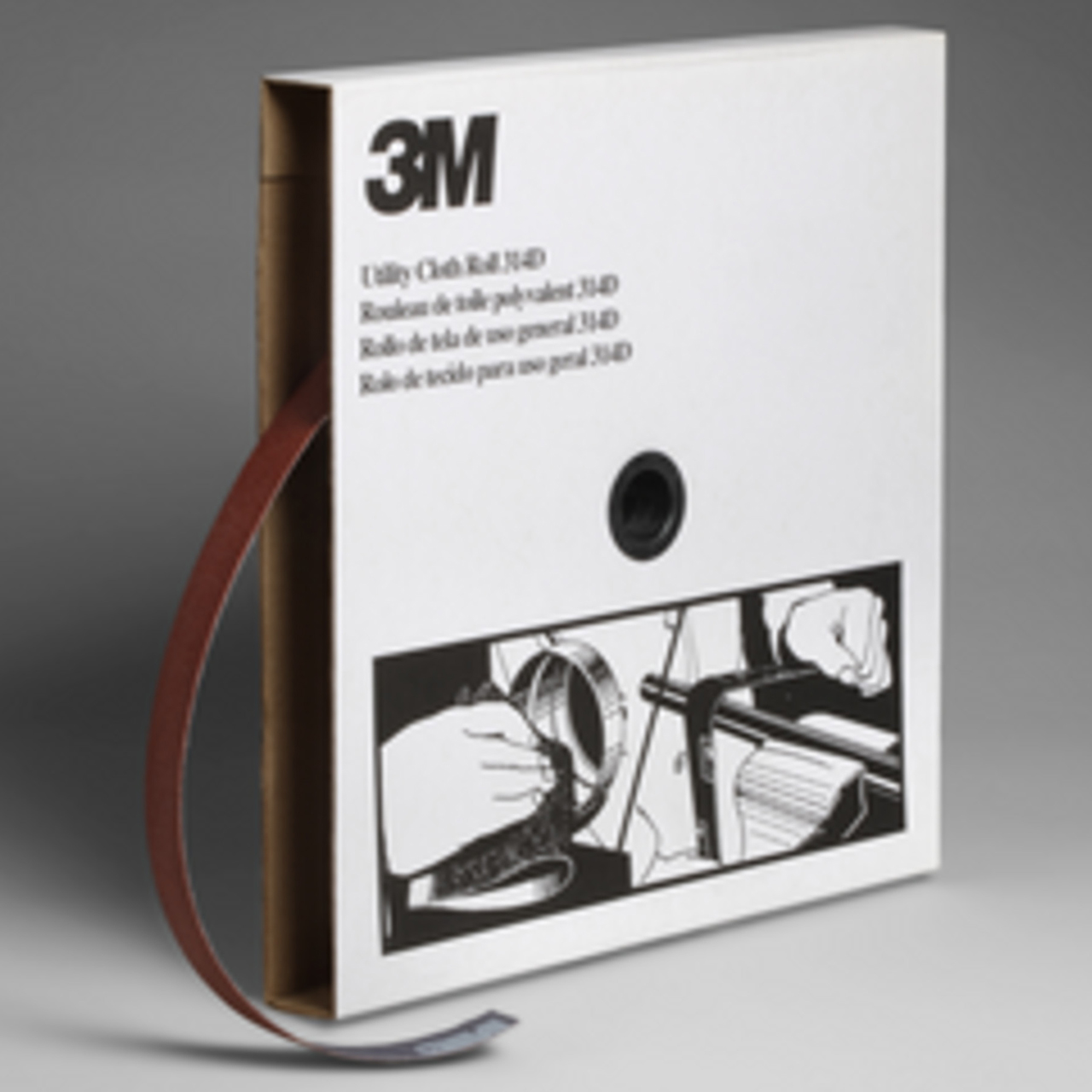 3M 7000118515 | 1" Width x 150.0' OAL x J Weight P60 Grit 314D Aluminum Oxide Cloth Roll