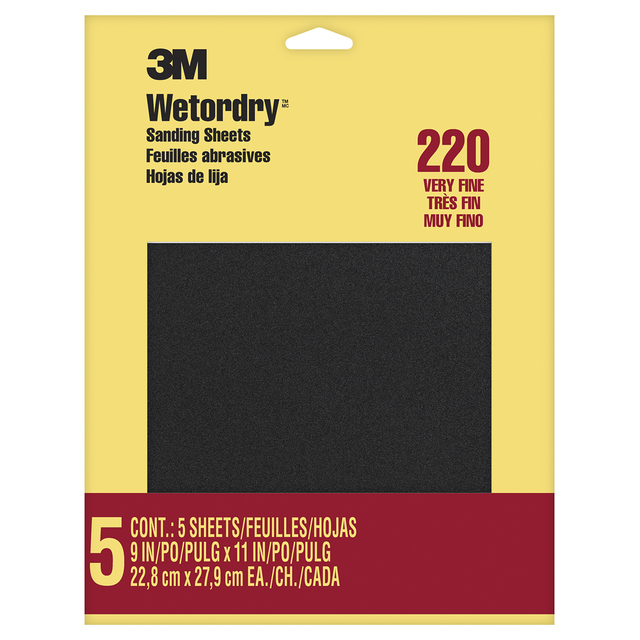 3M 7010383682 | Wetordry 9" Width x 11" OAL 220 Grit Sanding Sheet