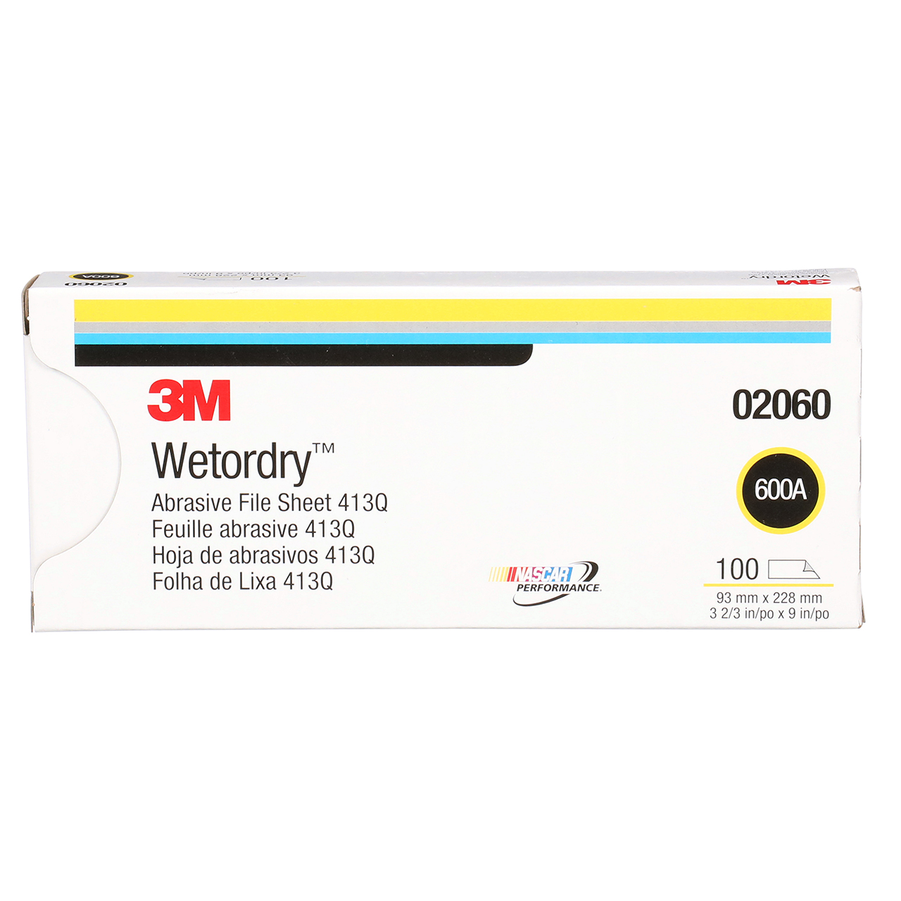 3M 7010363060 | 02060 Wetordry 3-11/16" Width x 9" OAL x A Weight 600 Grit 413Q Abrasive Sheet