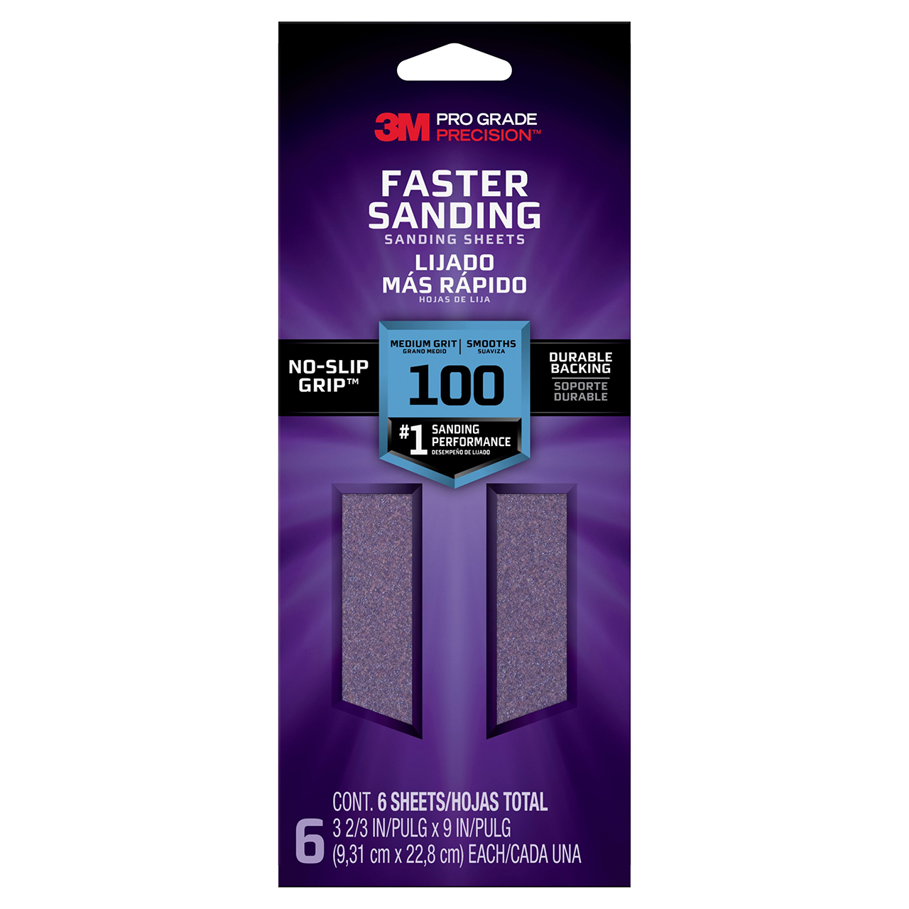 3M 7100227535 | Pro Grade Precision Medium 100 Grit Sanding Sheet