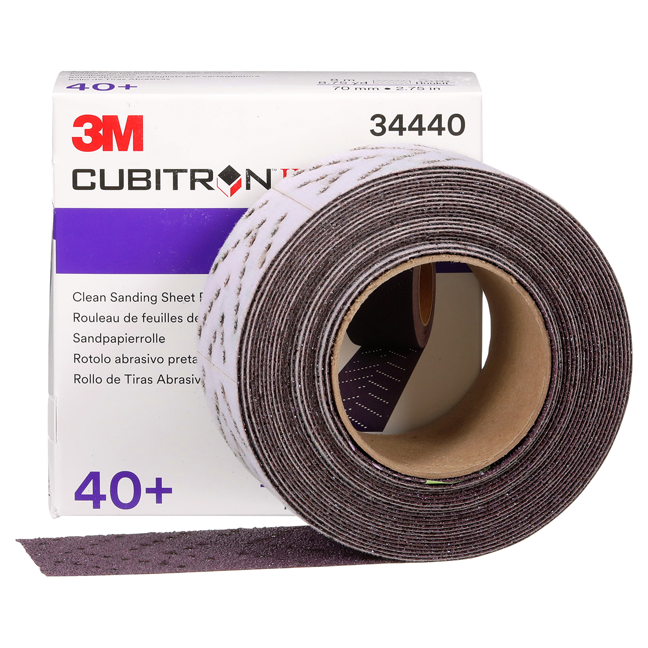 3M 7100086671 | 34440 Cubitron 70.00mm Width x 8m OAL 40+ Grit 737U Precision Shaped Ceramic Sanding Sheet Roll